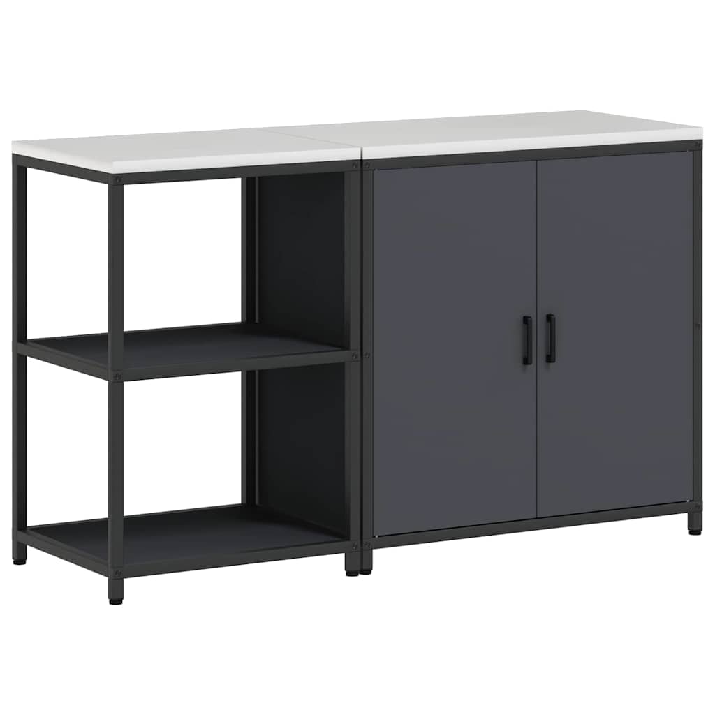 Küchenlager-Set mit Regal 2 pcs Anthrazit 150 x 50 x 92 cm