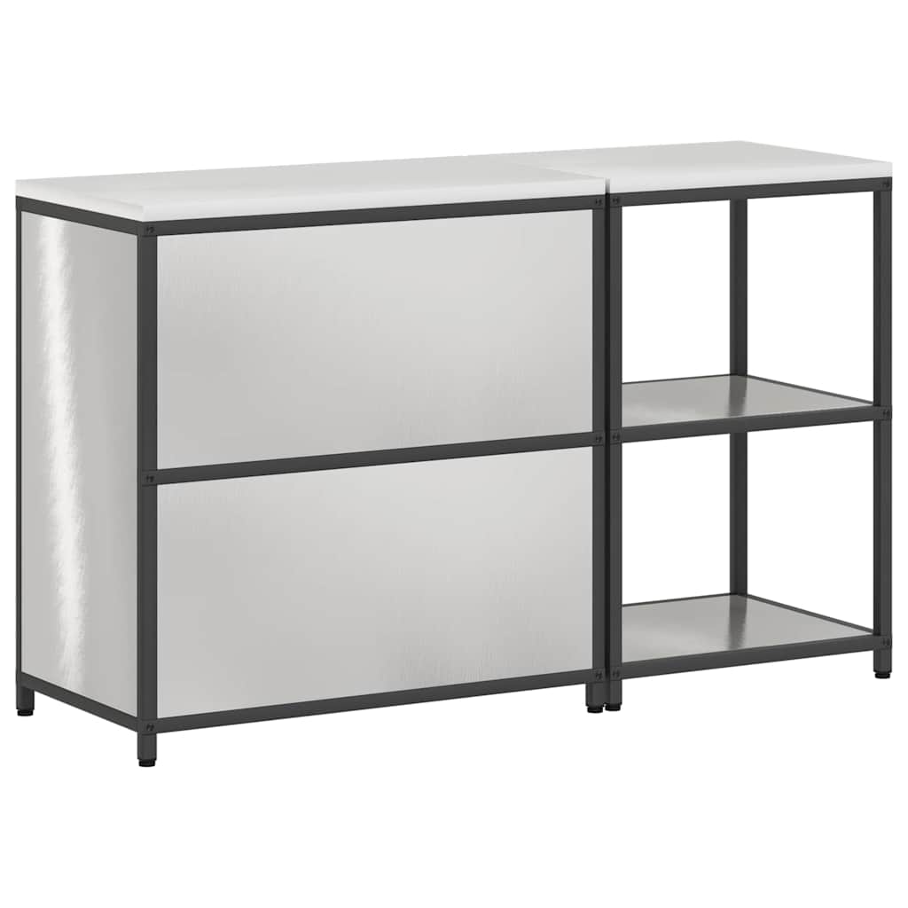 Aufbewahrungsset für die Küche mit Regal 2 pcs Silber Stahl
