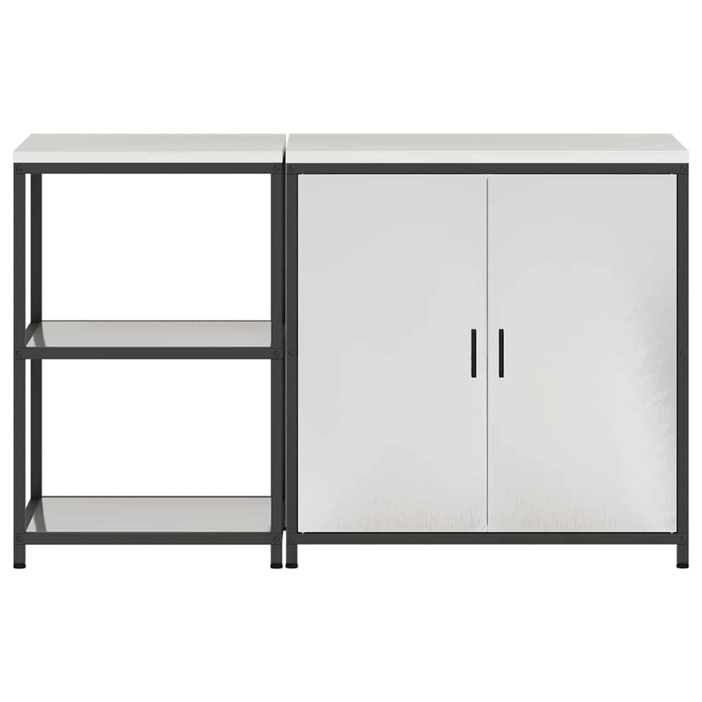 Aufbewahrungsset für die Küche mit Regal 2 pcs Silber Stahl