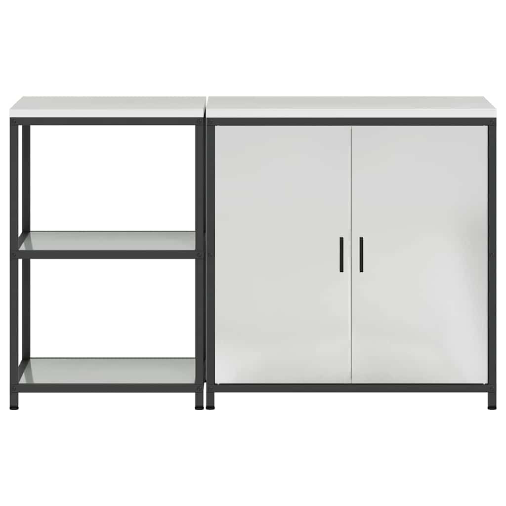 Aufbewahrungsset für die Küche mit Regal 2 pcs Silber Stahl