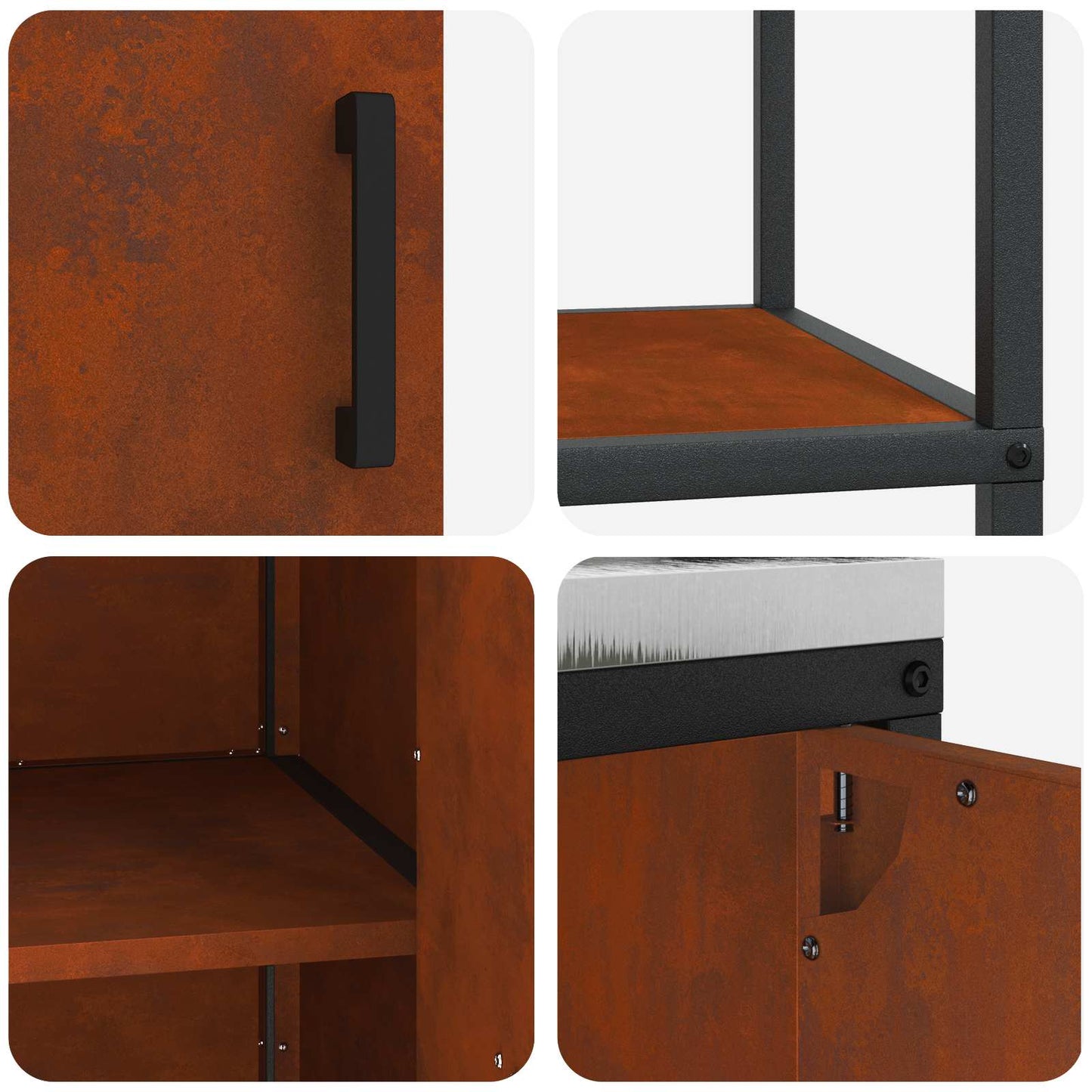 Aufbewahrungsset für die Küche HATTEM 2 pcs Rostig Stahl