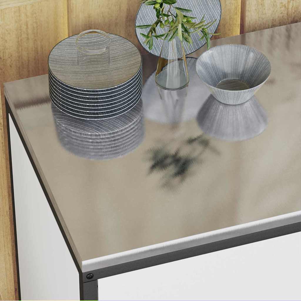 Küchenlager-Set mit Regal 2 pcs Weiß Kaltgewalzter Stahl