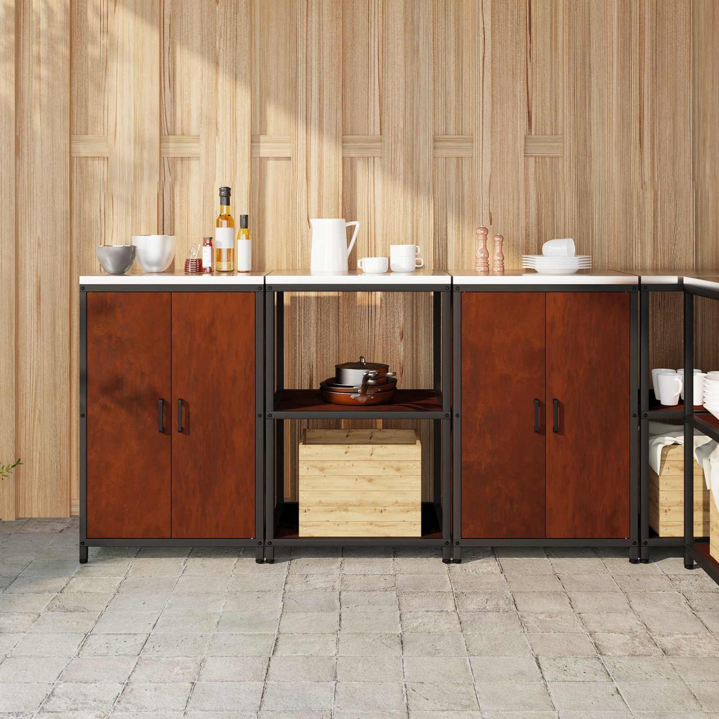 Aufbewahrungsset für die Küche HATTEM 3 pcs Rostig Stahl