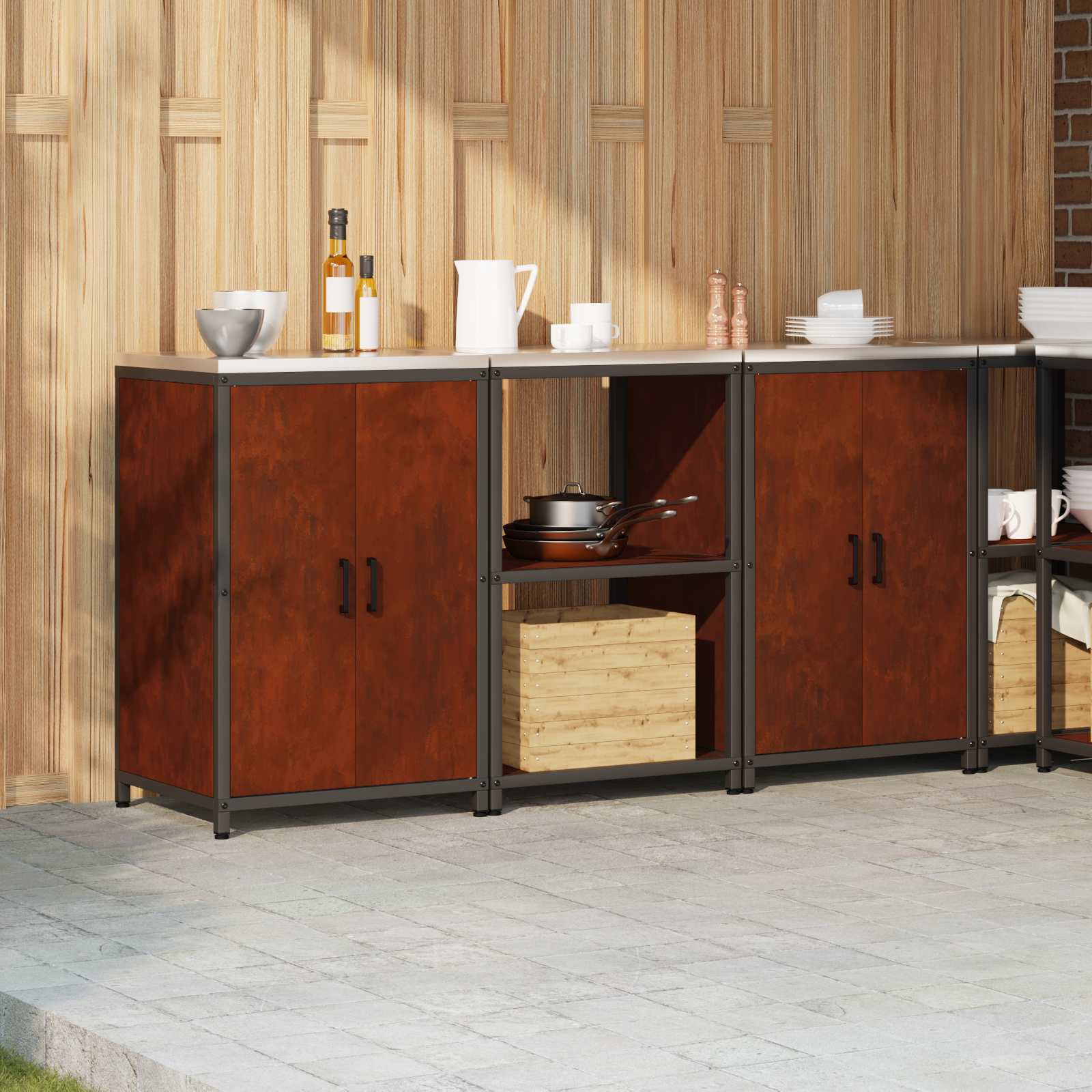 Aufbewahrungsset für die Küche HATTEM 3 pcs Rostig Stahl
