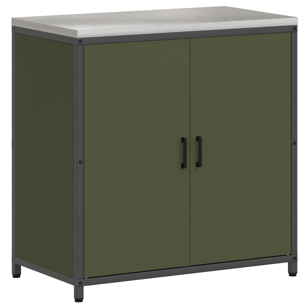 Küchenlager-Set mit Regal 3 pcs Olive Grün 210 x 50 x 92 cm