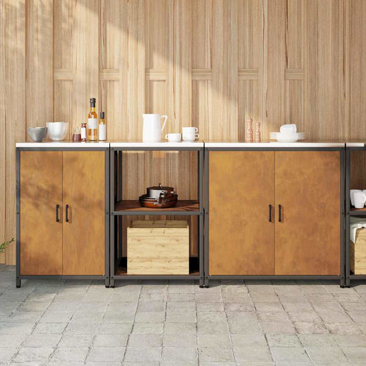 Aufbewahrungsset für die Küche mit Regal 3 pcs Rostig Stahl