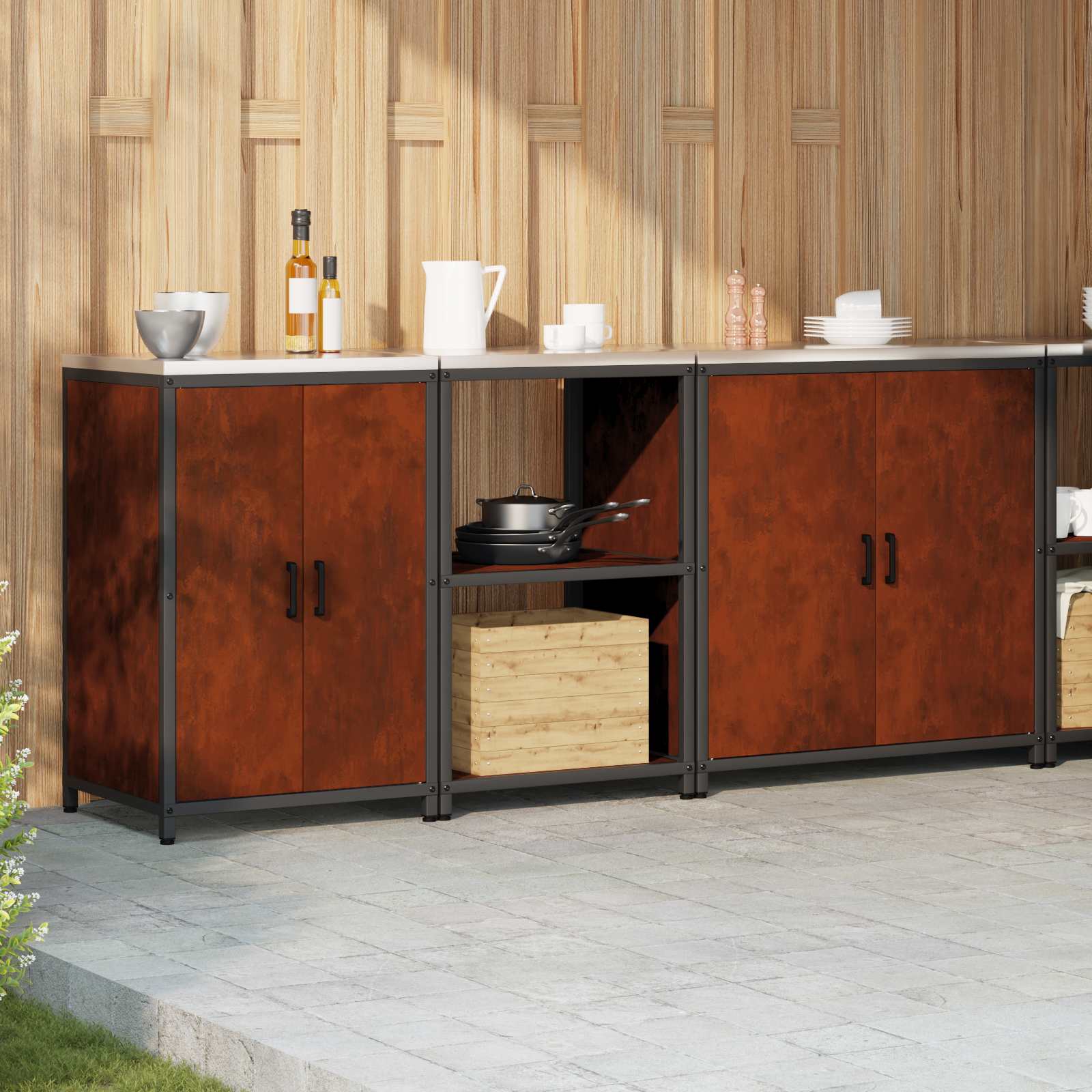 Aufbewahrungsset für die Küche HATTEM 3 pcs Rostig Stahl