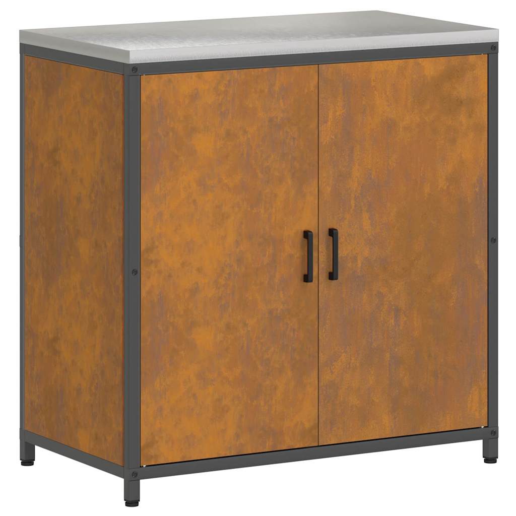 Aufbewahrungsset für die Küche mit Regal 3 pcs Rostig Stahl