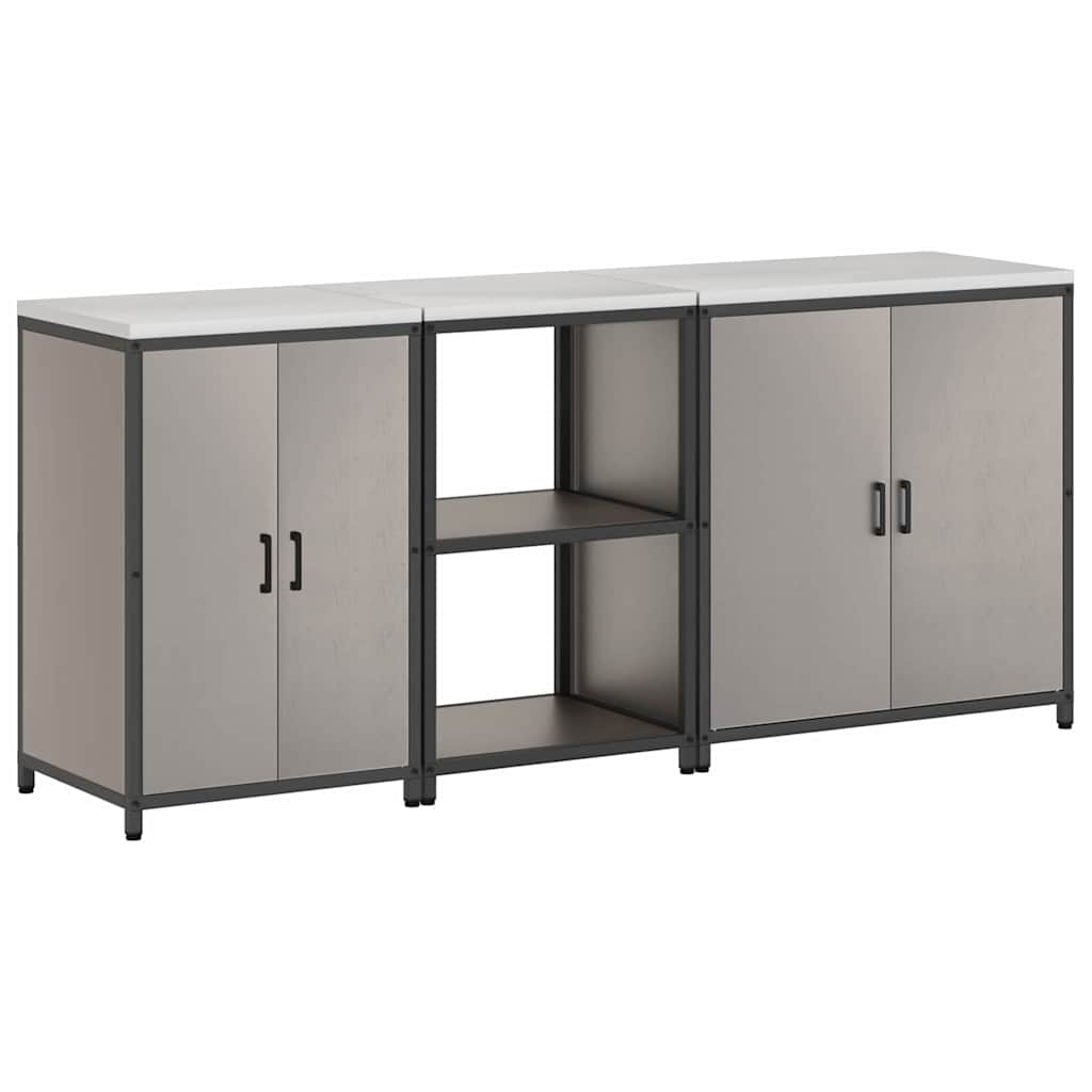 Aufbewahrungsset für die Küche mit Regal 3 pcs Rostig Stahl