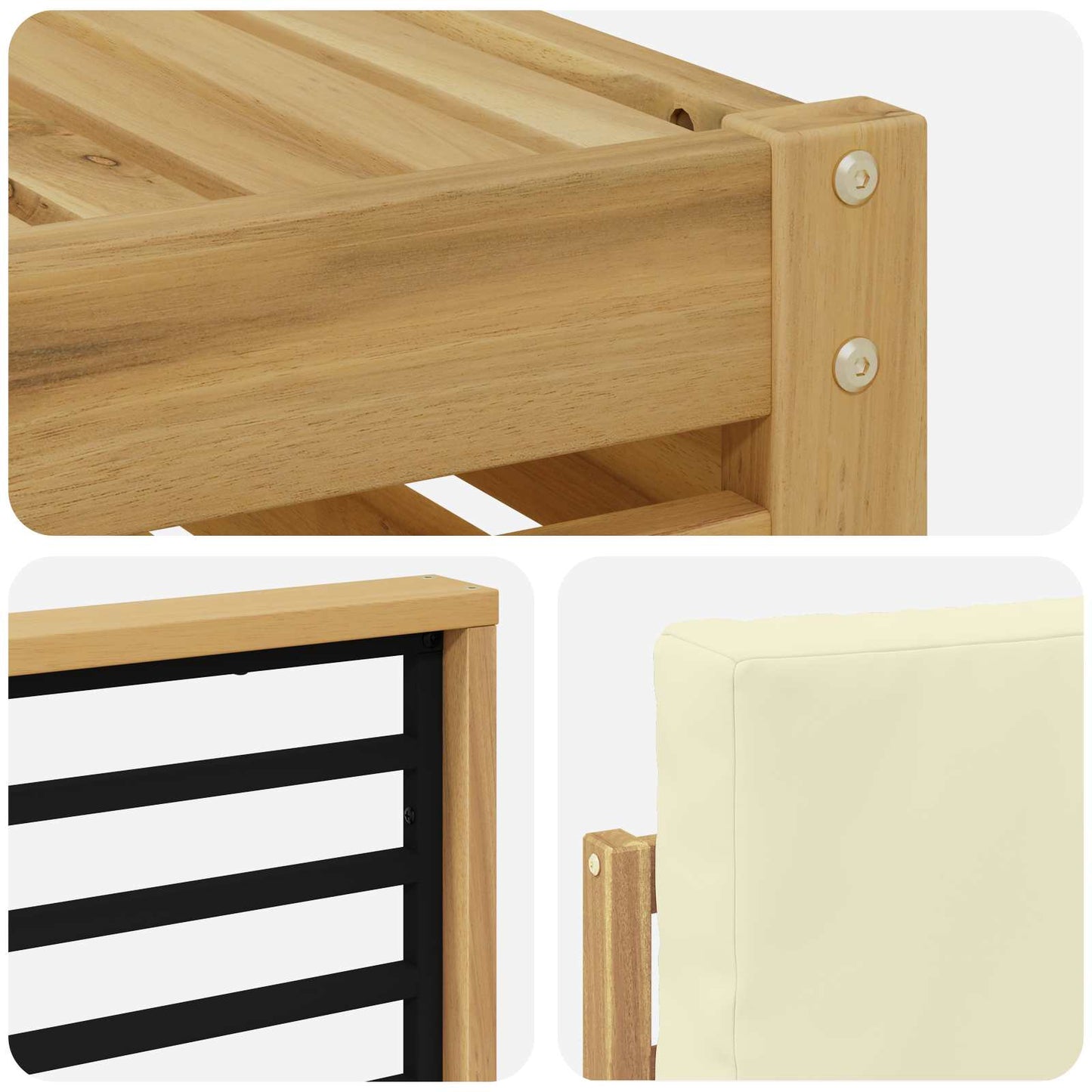 Outdoor-Sofagarnitur 7 stk. Weiß und Creme Polyester