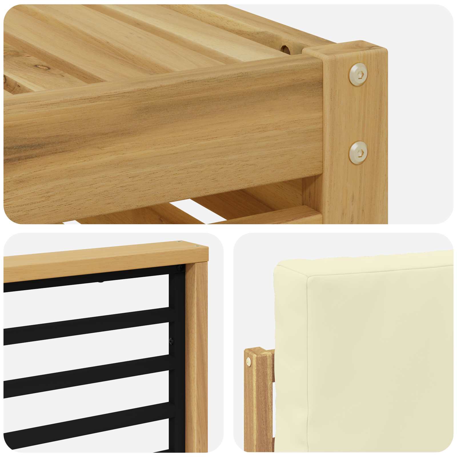 Outdoor-Sofagarnitur 7 stk. Weiß und Creme Polyester