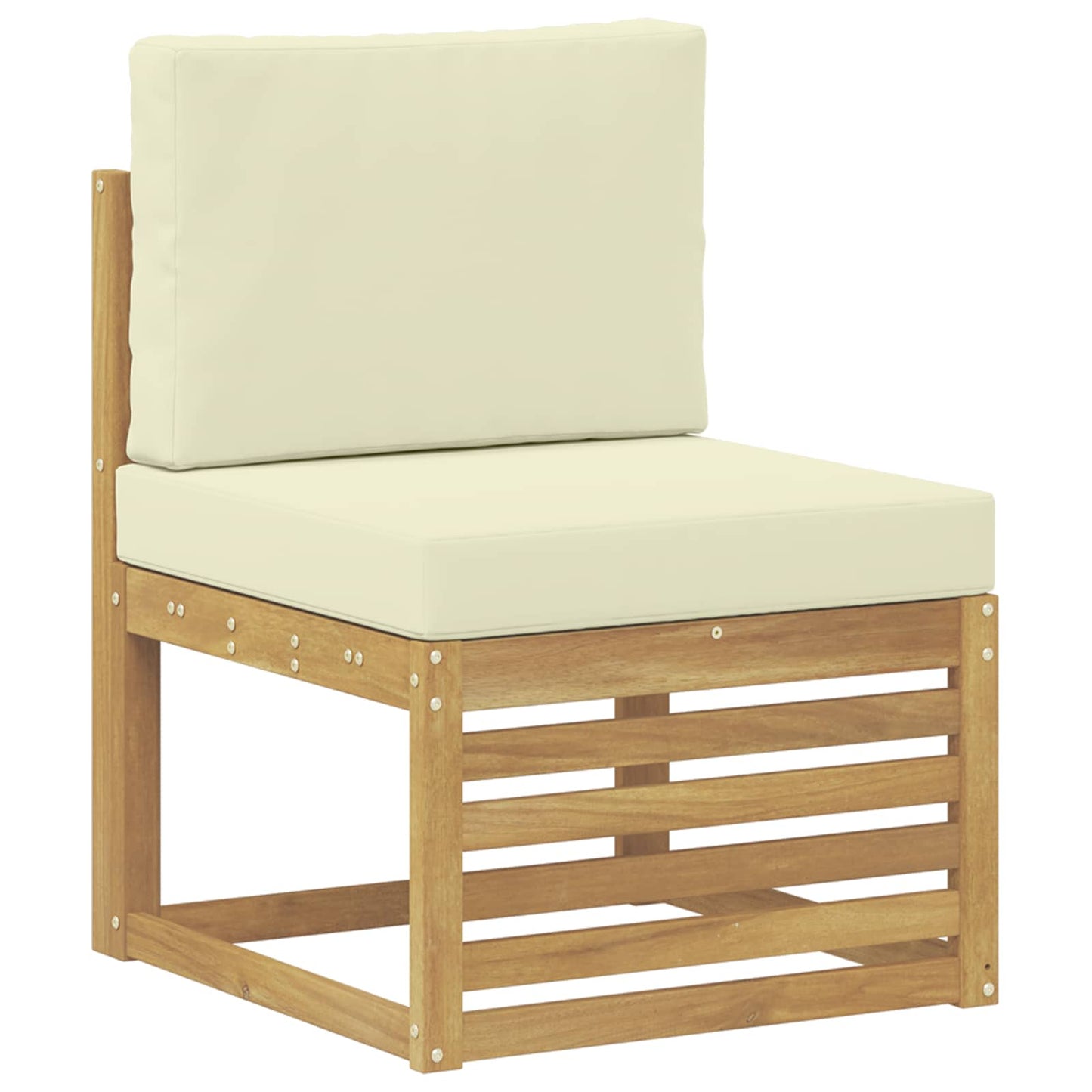 Outdoor-Sofagarnitur 7 stk. Weiß und Creme Polyester