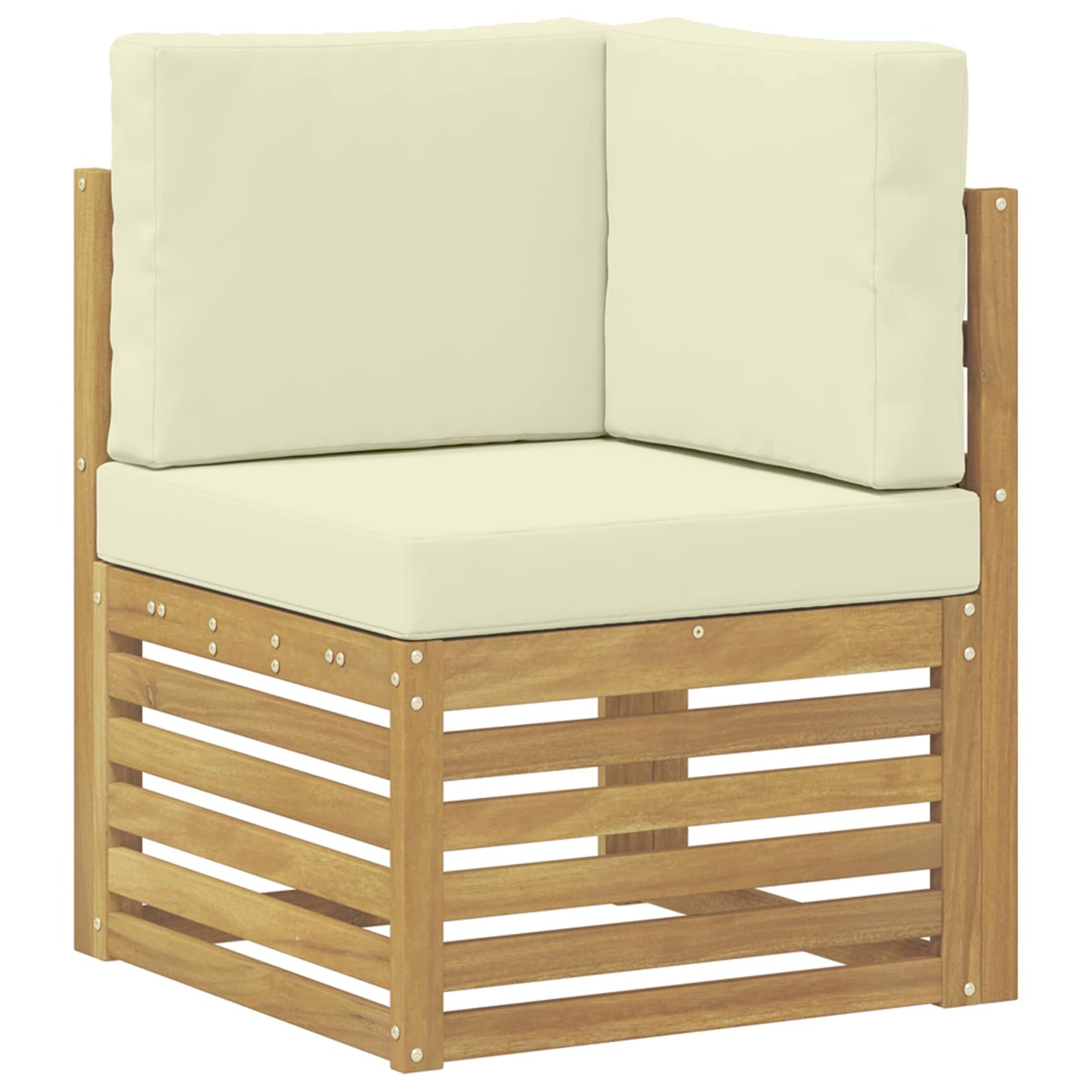Outdoor-Sofagarnitur 7 stk. Weiß und Creme Polyester