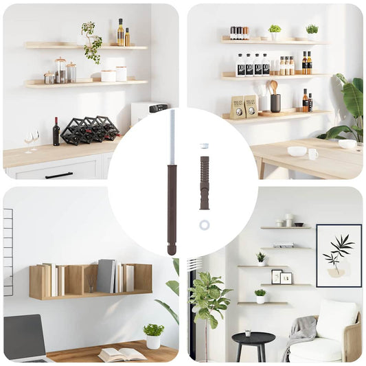 Schwebende Regalträger 12 pcs Braun Ø12 x 190 mm Stahl