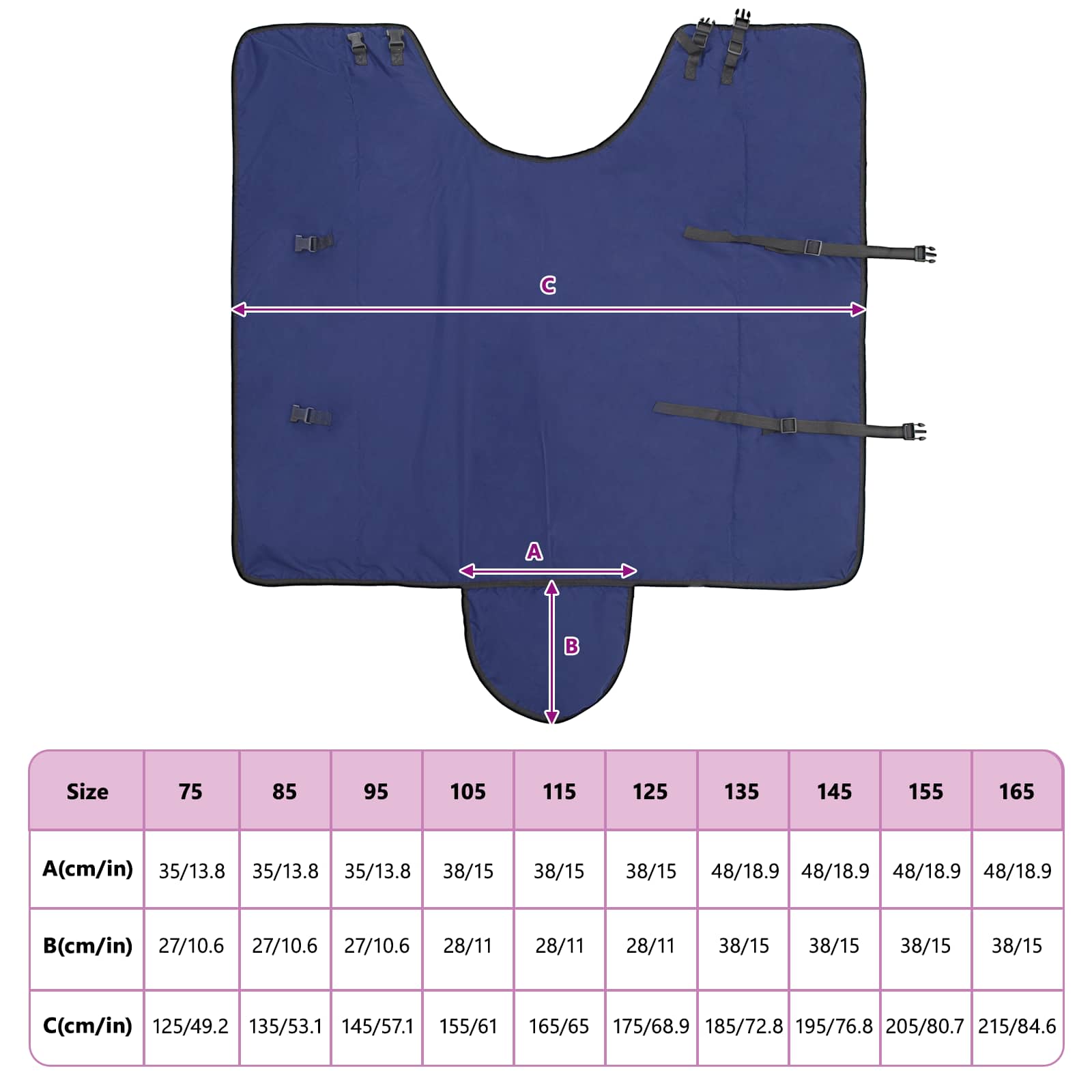 Pferdedecke Vollnavy Blau 105 cm Polyester