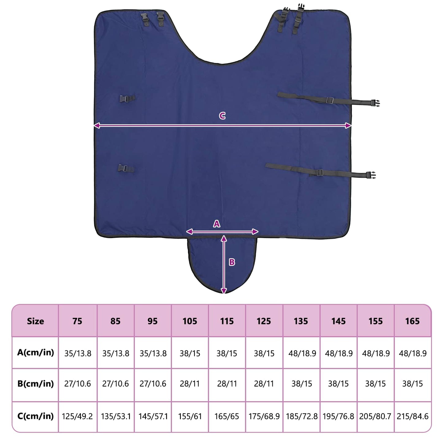 Pferdedecke Vollnavy Blau 145 cm Polyester