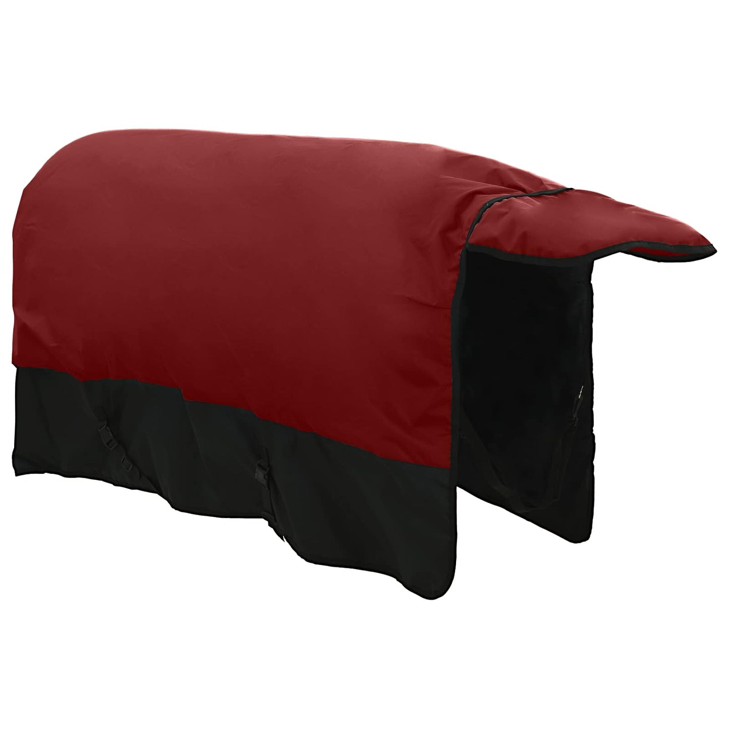Pferdedecke Bordeaux und Schwarz 135 cm Polyester
