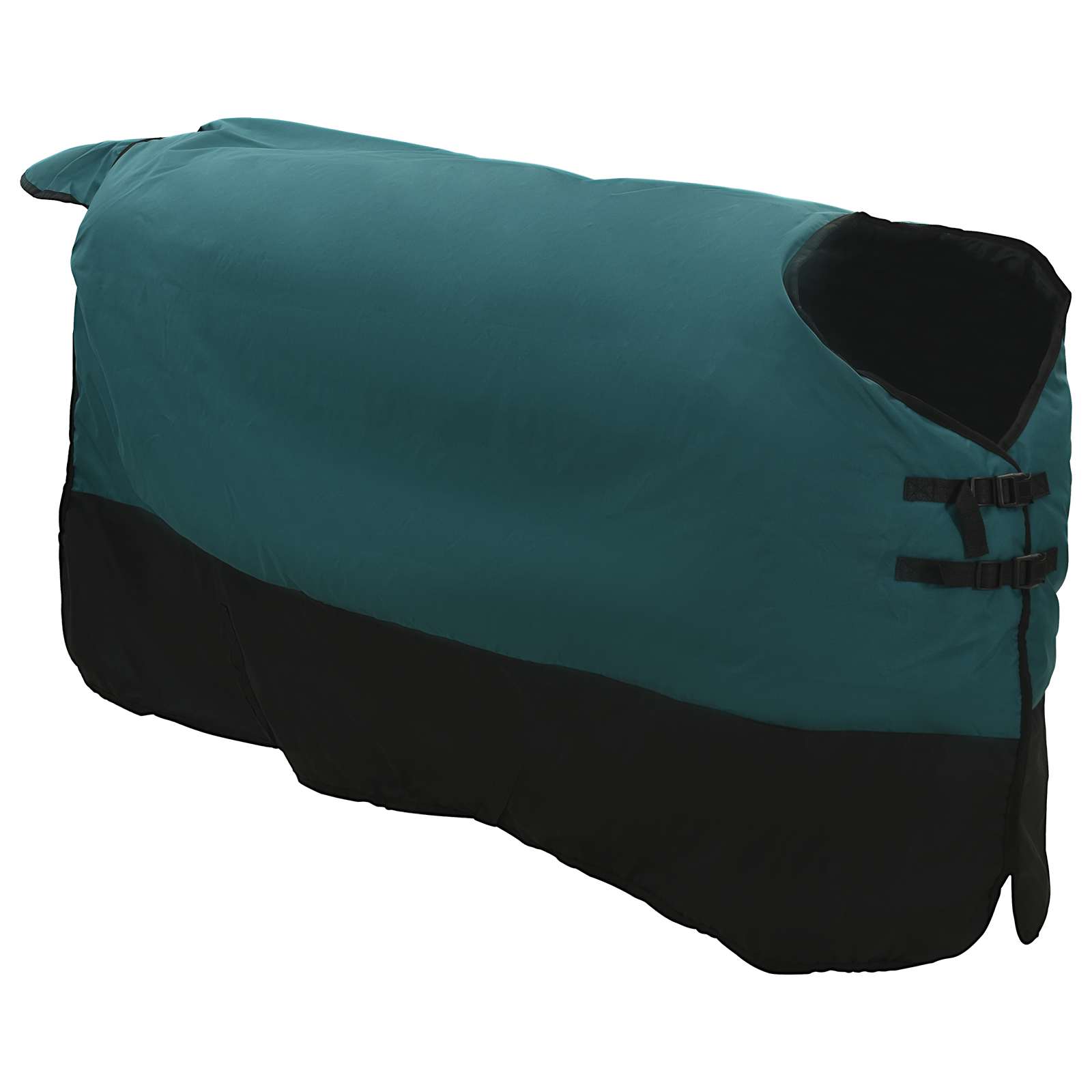 Pferdedecke Dunkelgrün und Schwarz 95 cm Polyester