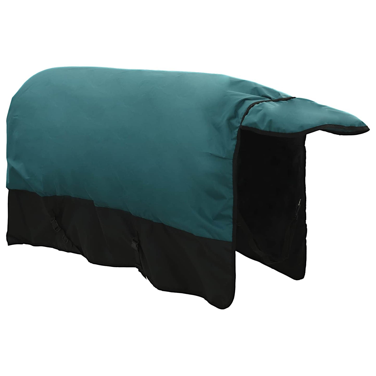 Pferdedecke Dunkelgrün und Schwarz 145 cm Polyester
