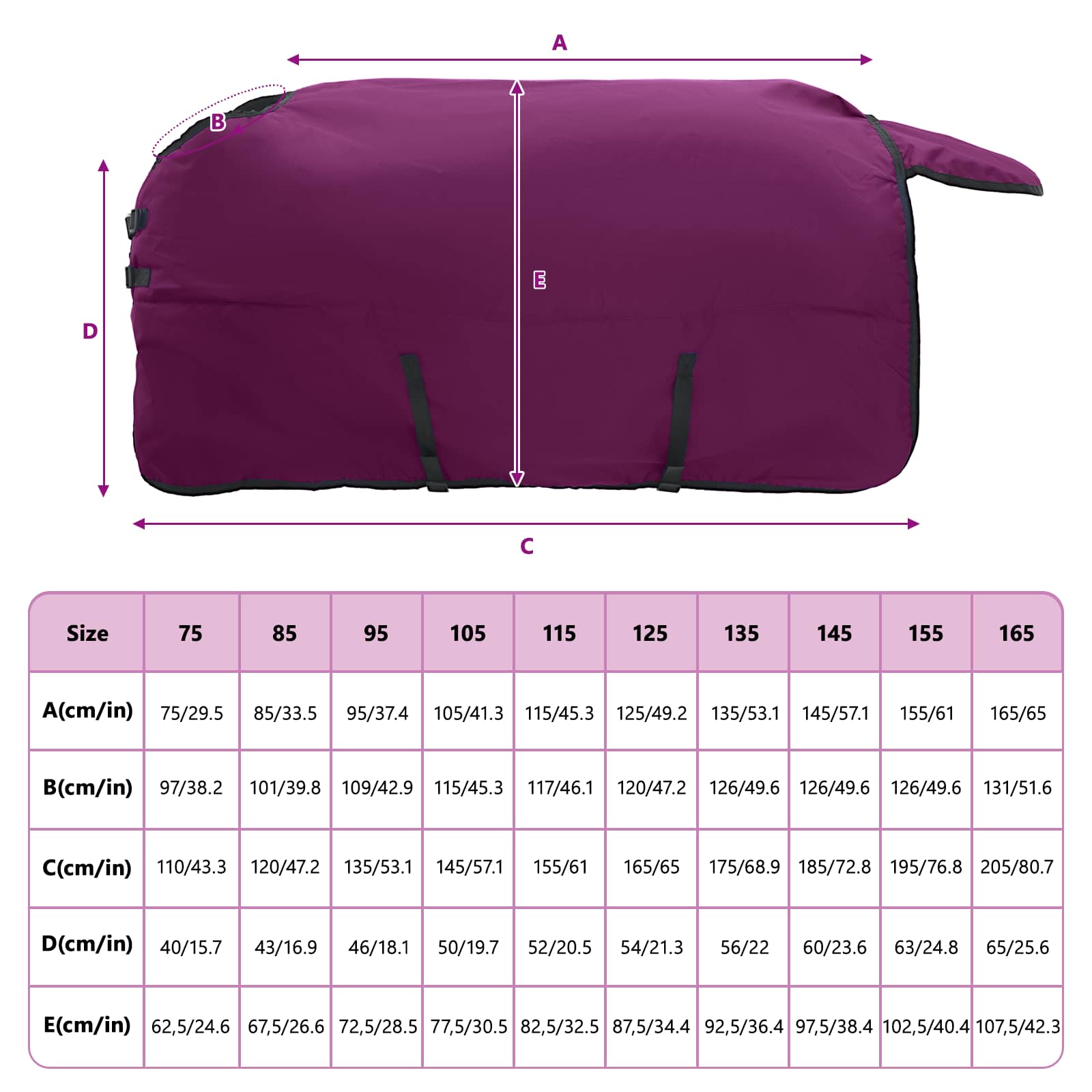 Pferdedecke Voll lila 105 cm Polyester