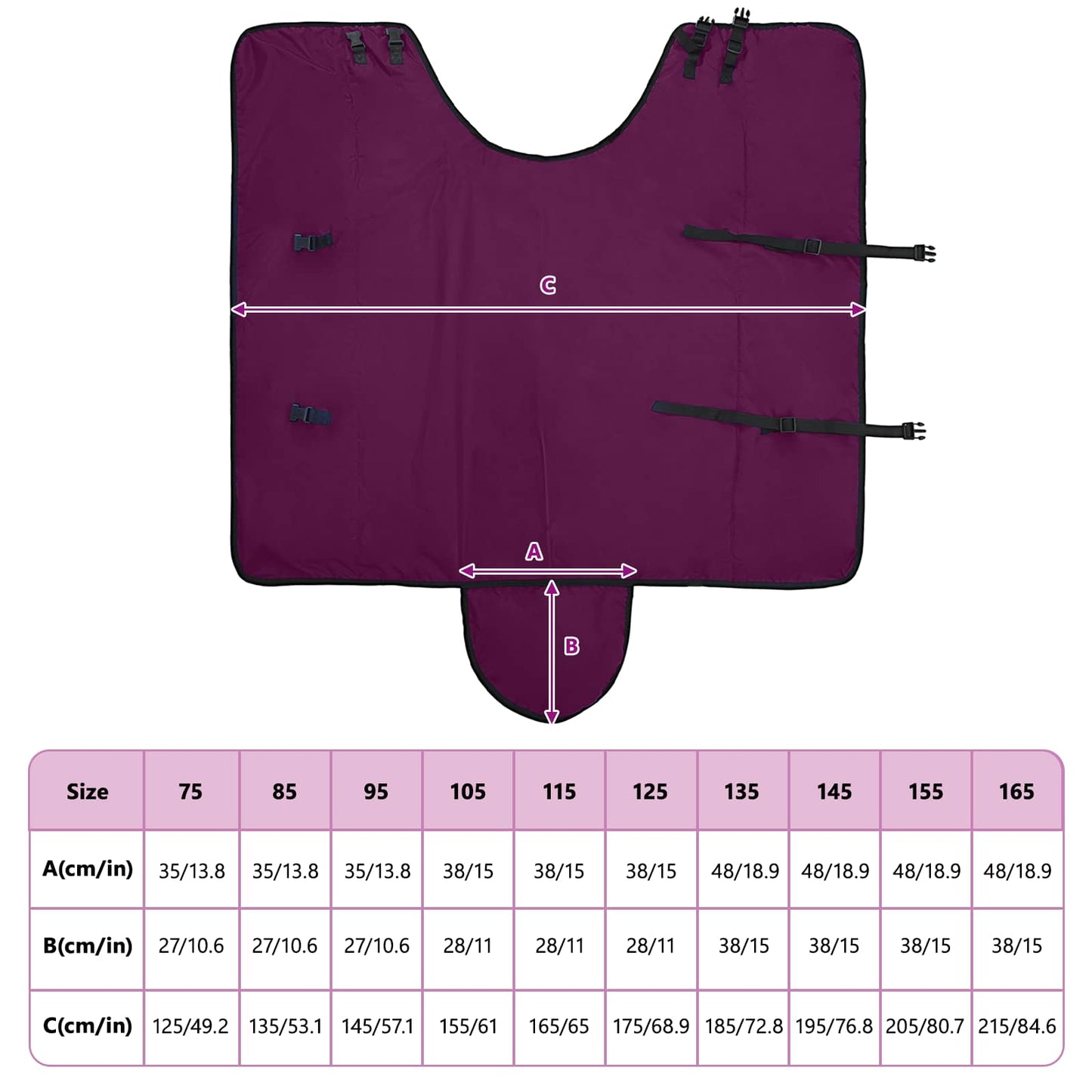 Pferdedecke Voll lila 105 cm Polyester