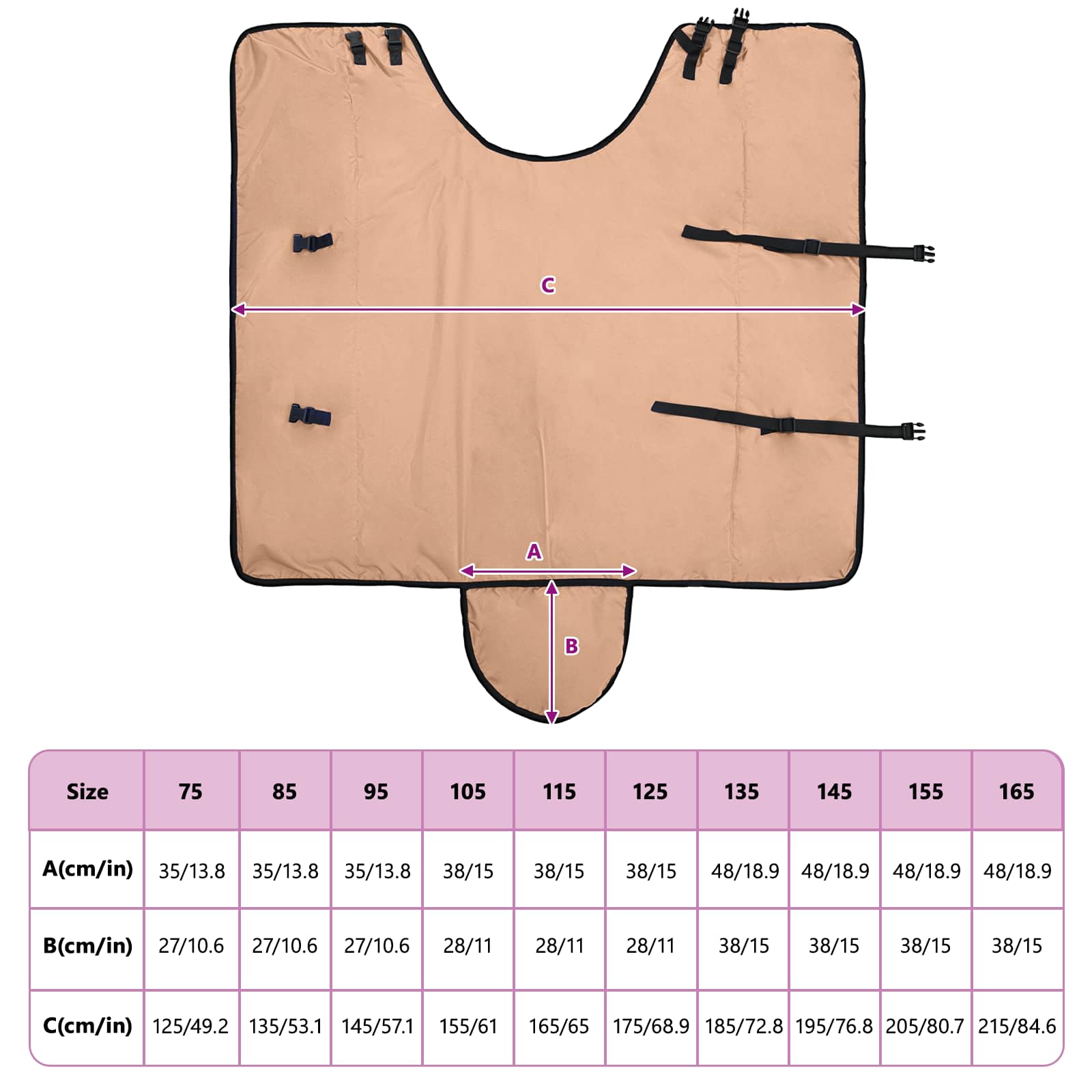 Pferdedecke Cappuccino 145 cm Polyester