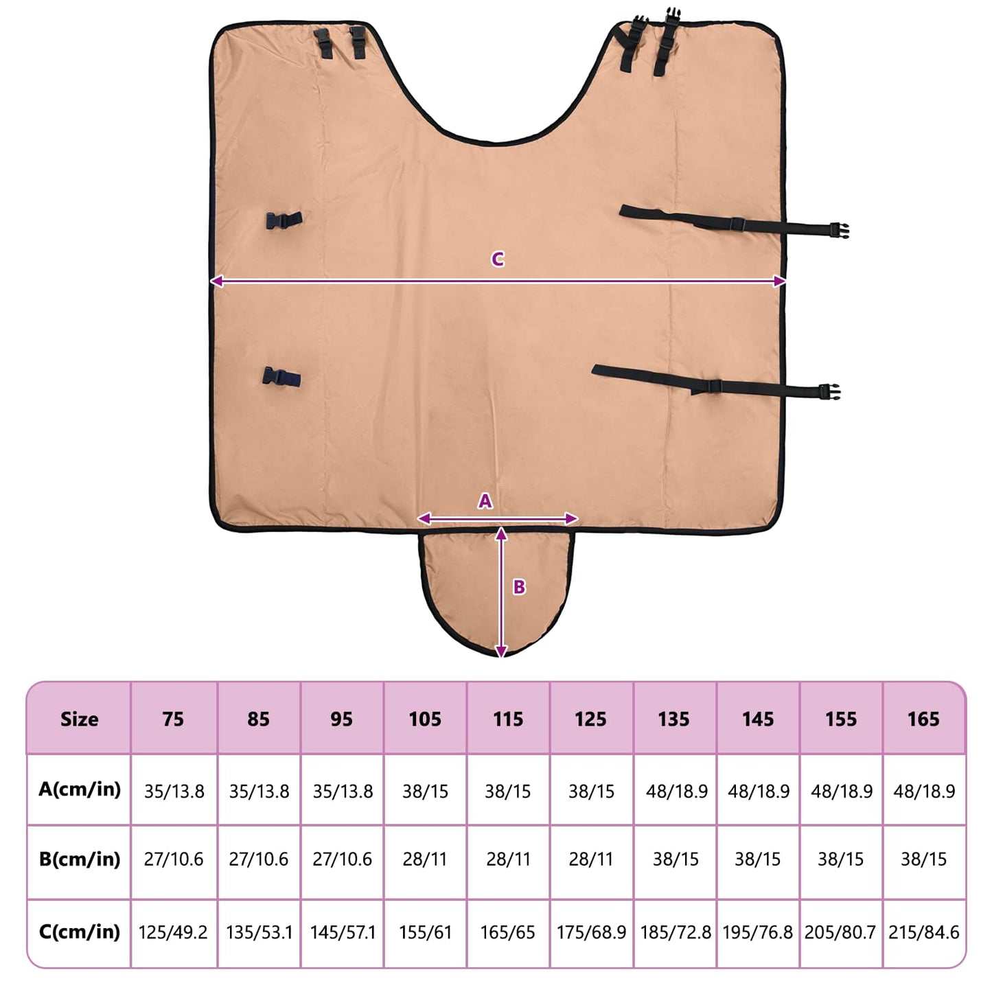 Pferdedecke Cappuccino 155 cm Polyester