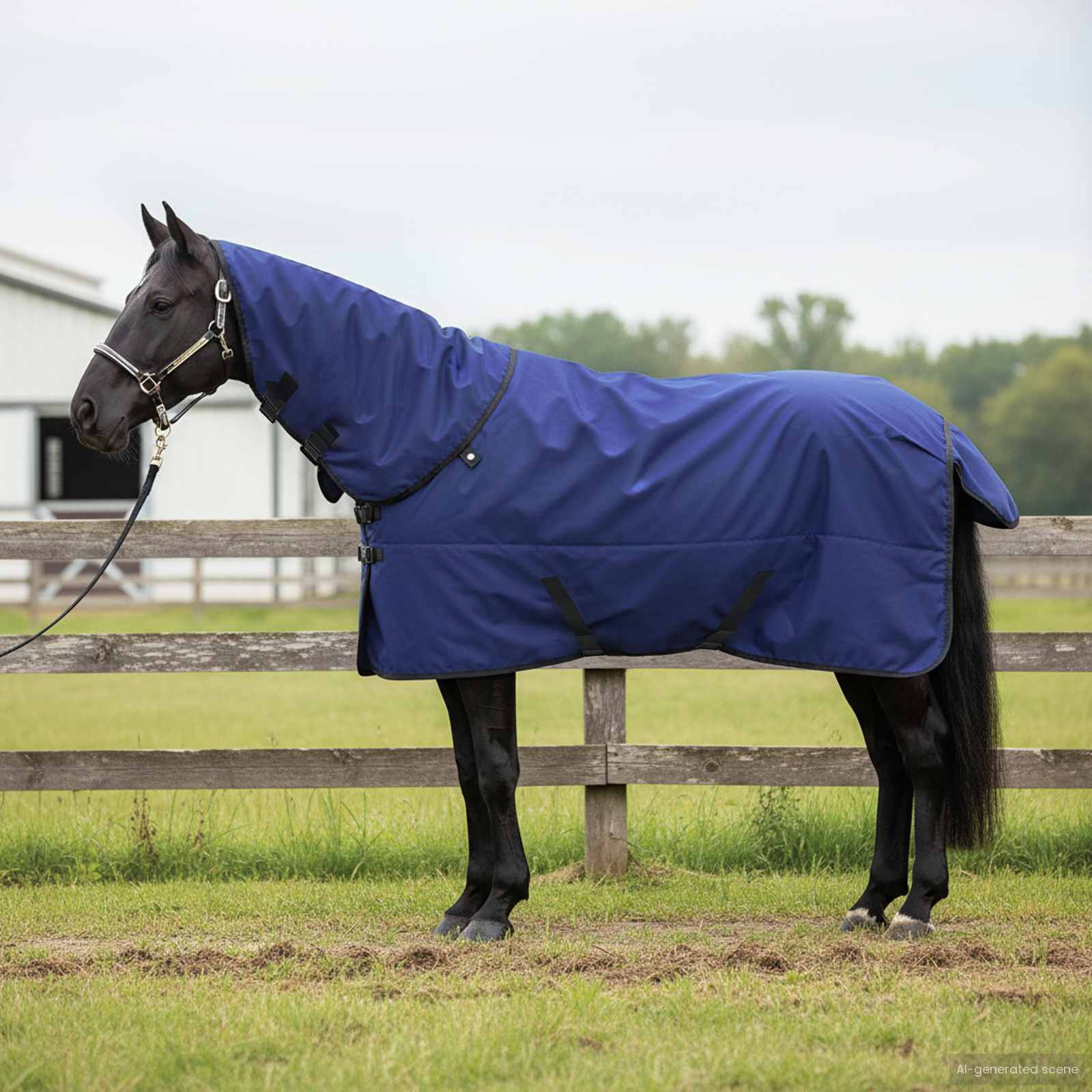 Pferdedecke Vollnavy Blau 135 cm Polyester