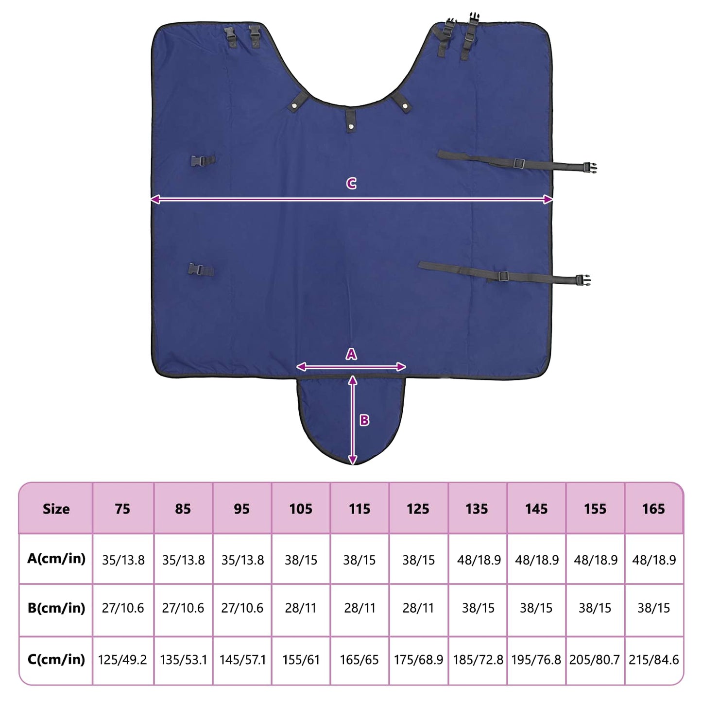 Pferdedecke Vollnavy Blau 135 cm Polyester