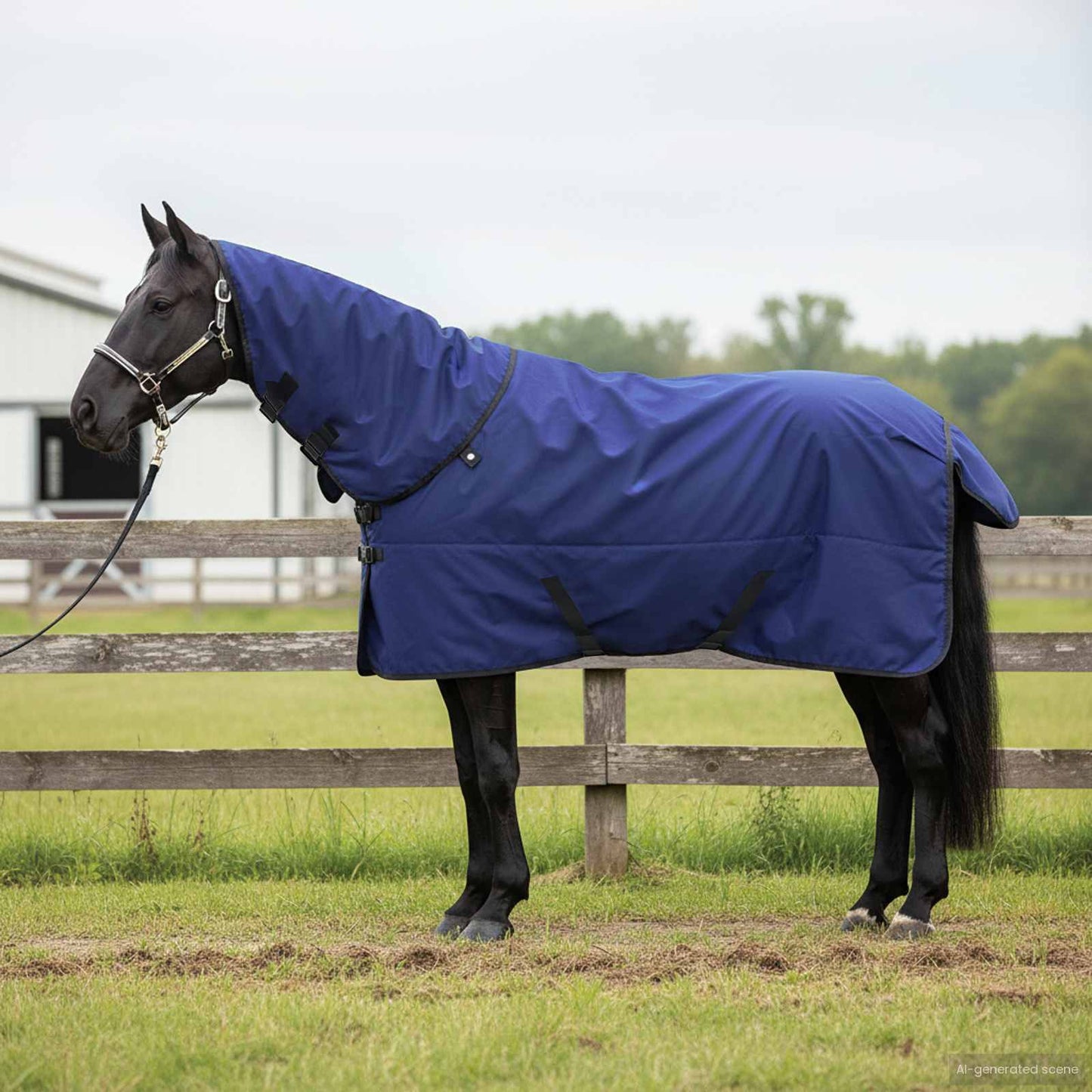 Pferdedecke Vollnavy Blau 145 cm Polyester