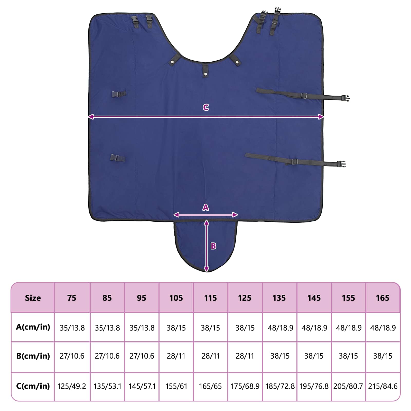 Pferdedecke Vollnavy Blau 145 cm Polyester
