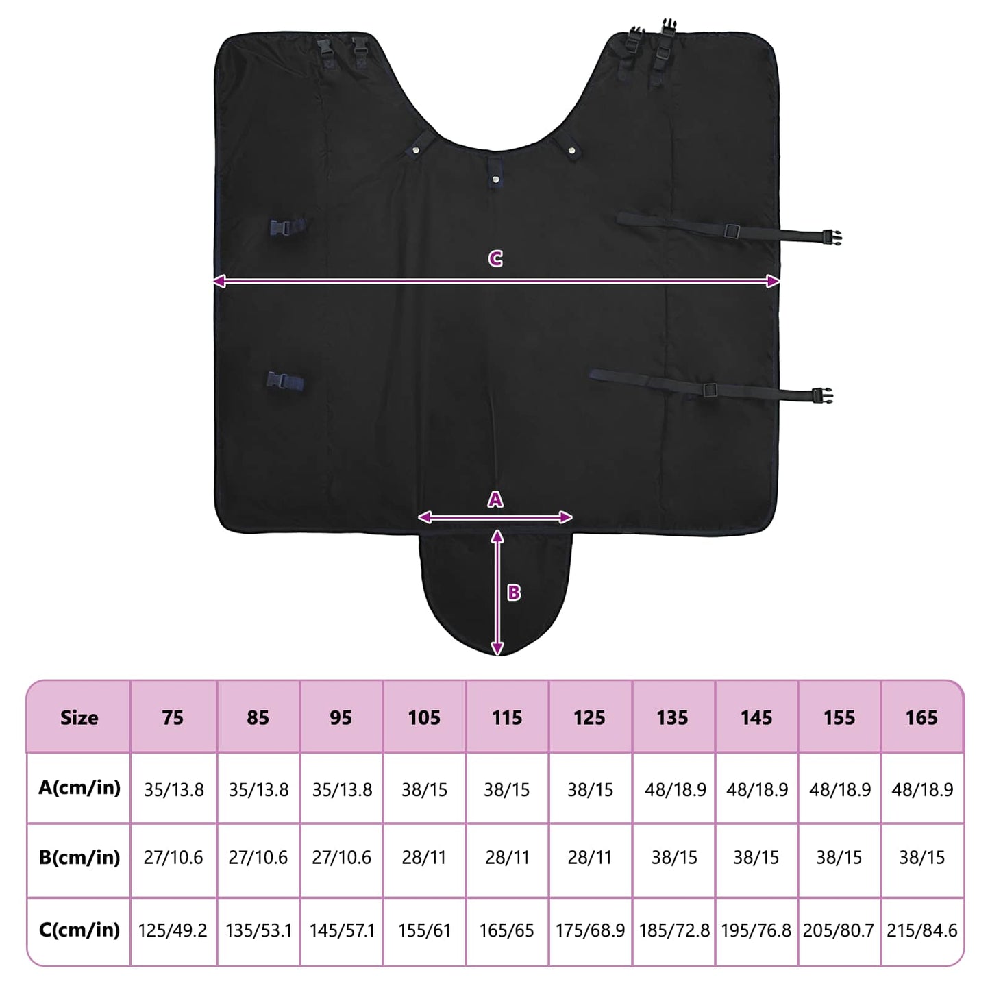 Pferdedecke Voll Schwarz 145 cm Polyester