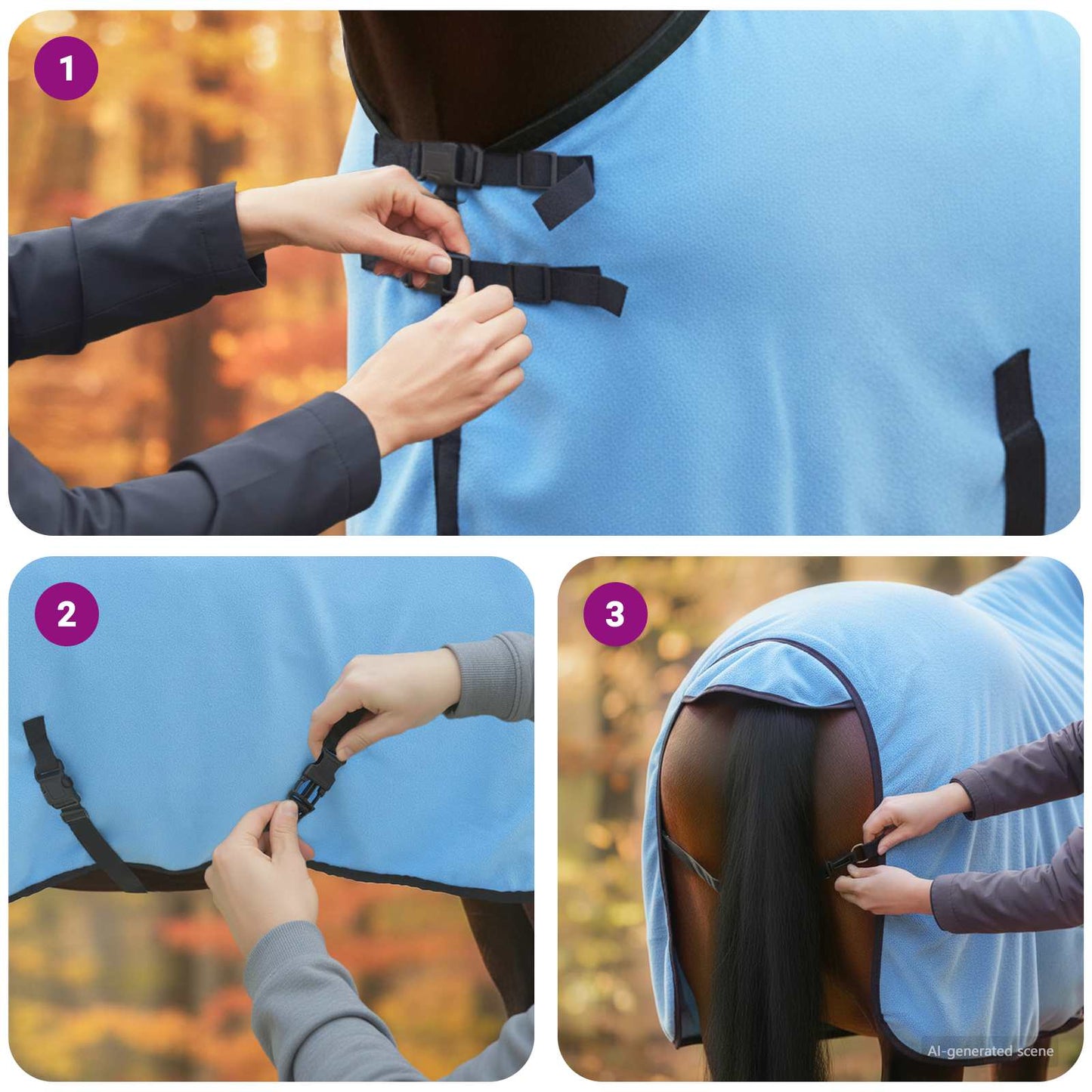 Pferdedecke Volles Aqua 85 cm Polyester-Fleece