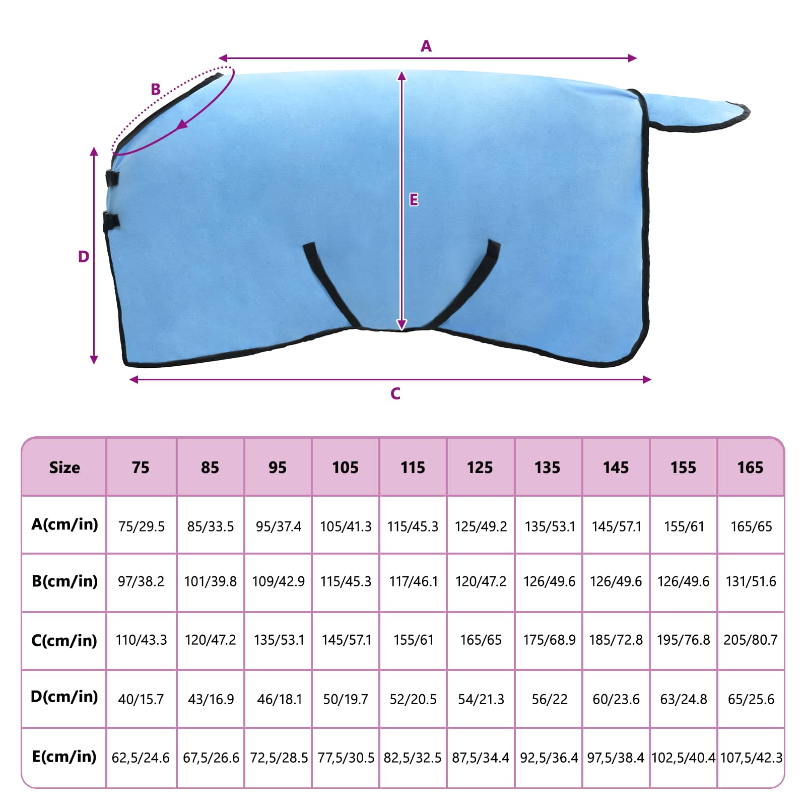 Pferdedecke Volles Aqua 115 cm Polyester-Fleece