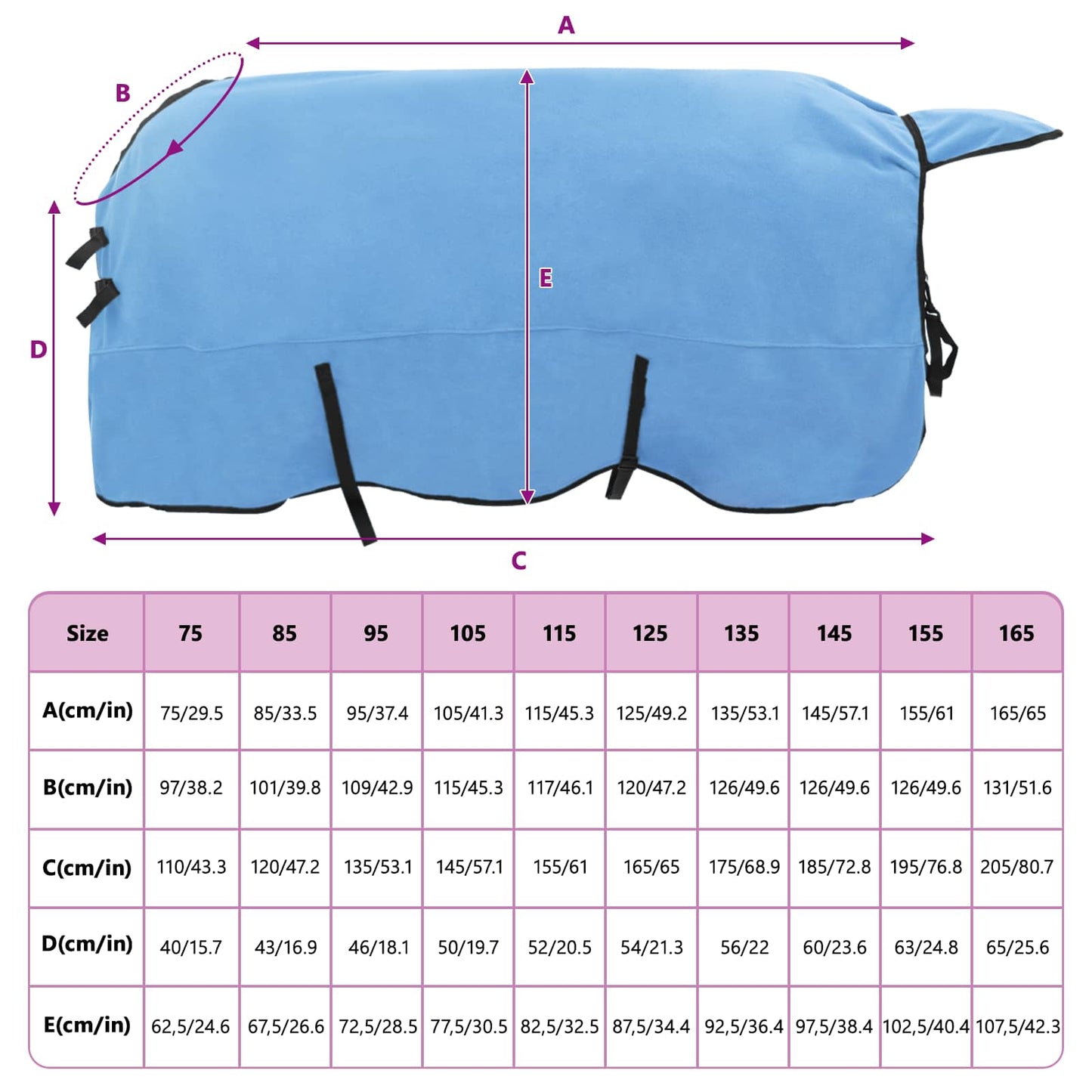 Pferdedecke Volles Aqua 145 cm Polyester-Fleece