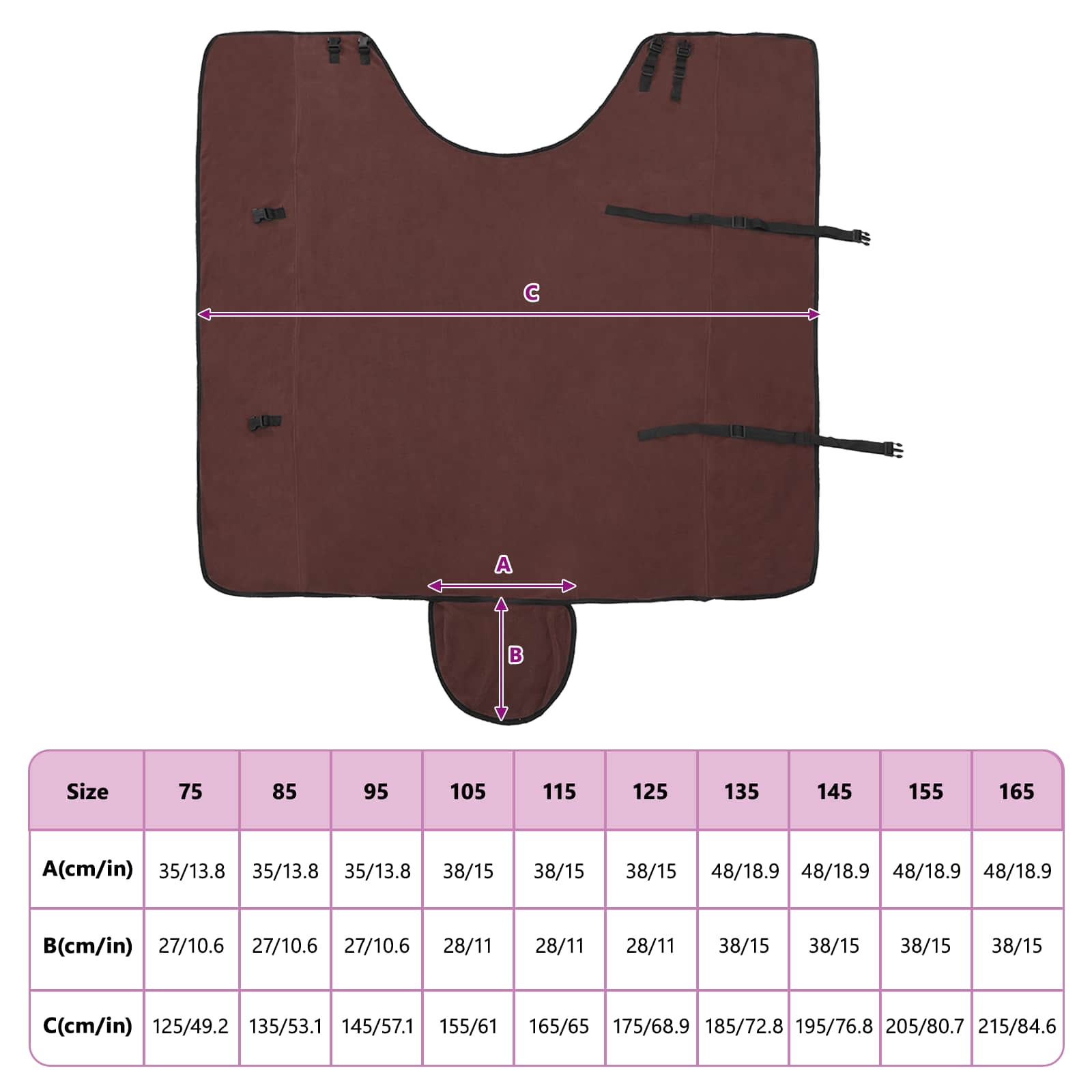 Pferdedecke Volles Dunkelbraun 145 cm Polyester-Fleece