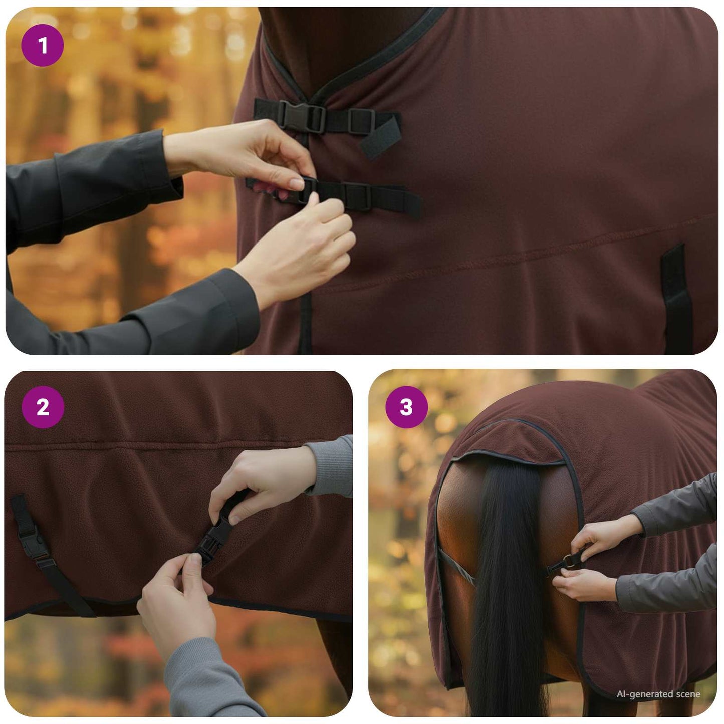 Pferdedecke Volles Dunkelbraun 155 cm Polyester-Fleece