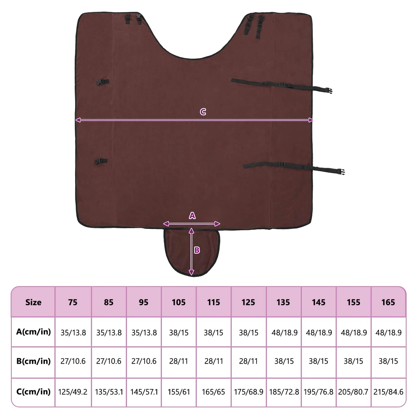 Pferdedecke Volles Dunkelbraun 165 cm Polyester-Fleece