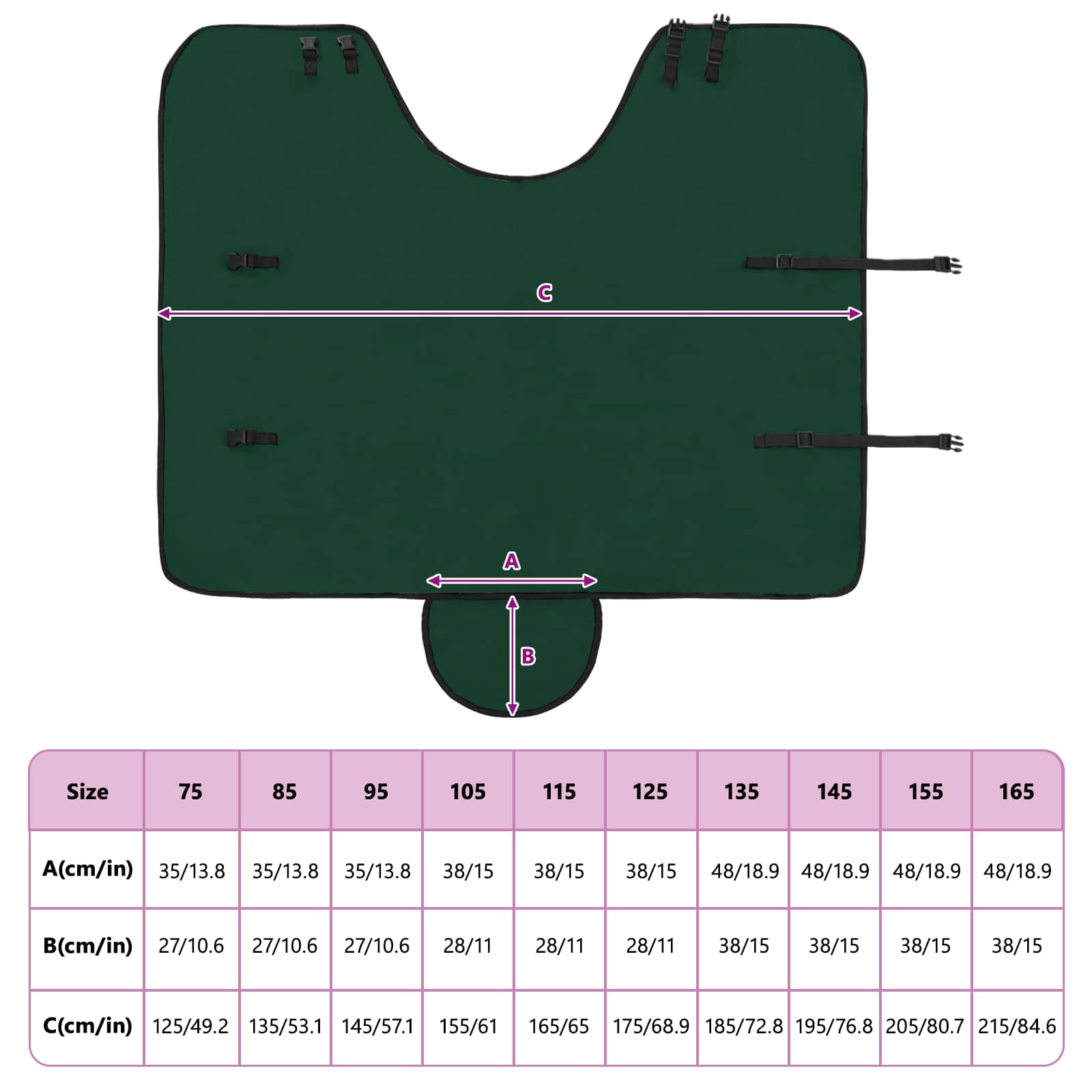 Pferdedecke Dunkelgrün 75 cm Polyester-Fleece