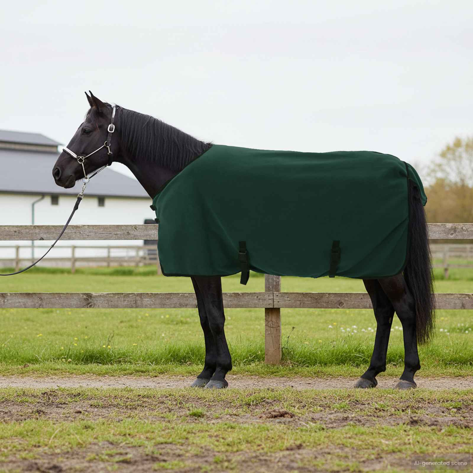 Pferdedecke Dunkelgrün 115 cm Polyester-Fleece