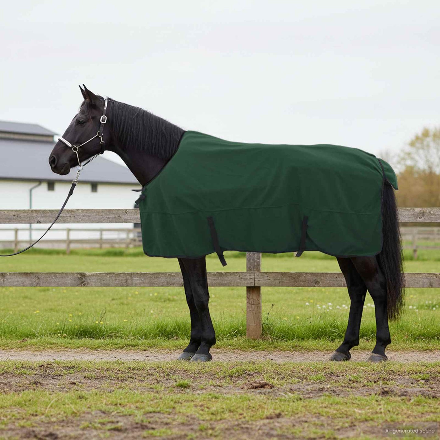 Pferdedecke Dunkelgrün 165 cm Polyester-Fleece