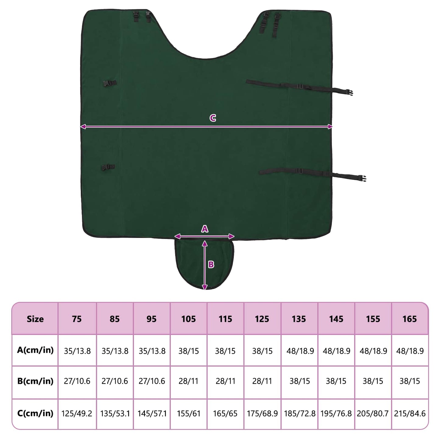 Pferdedecke Dunkelgrün 165 cm Polyester-Fleece