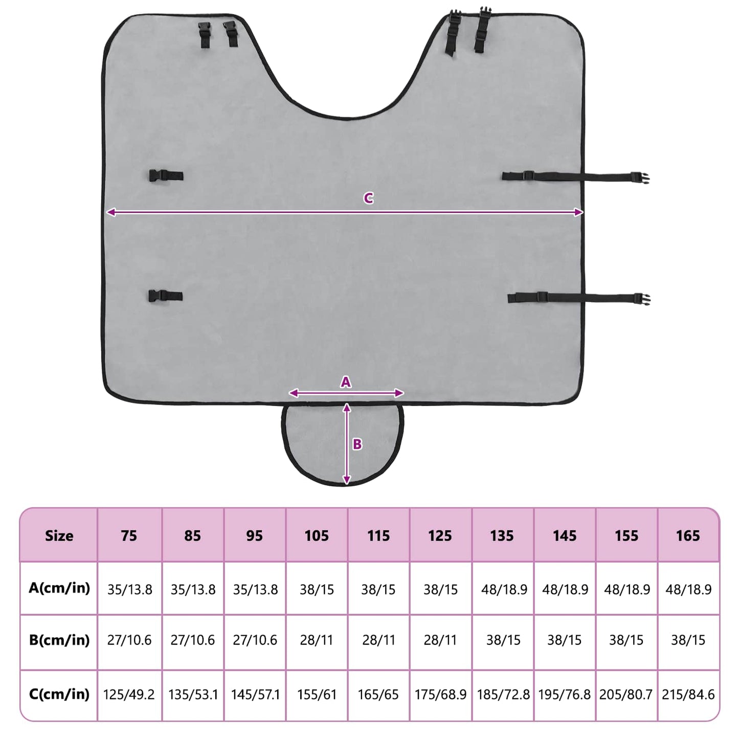 Pferdedecke Hellgrau und Rosa 115 cm Polyester-Fleece