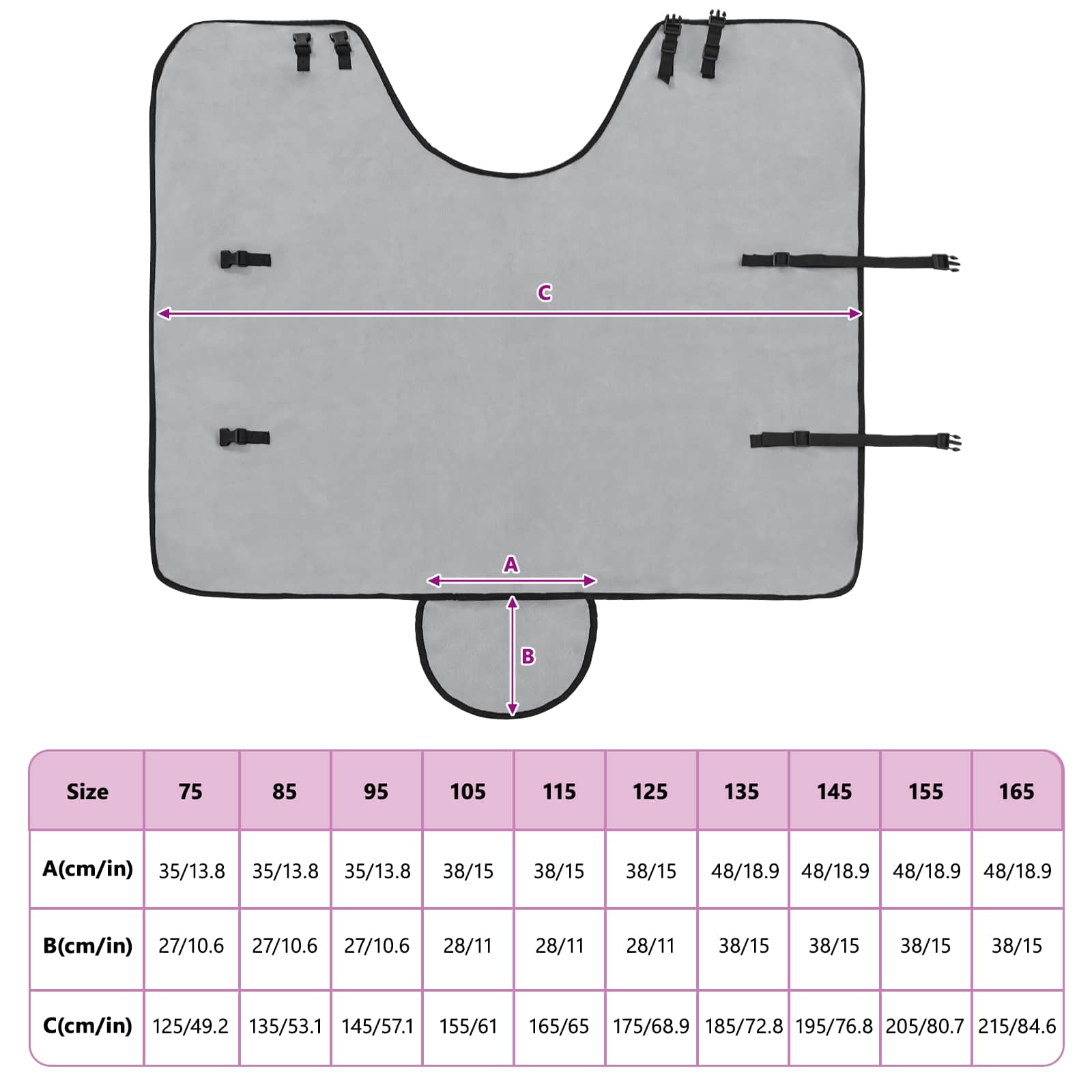 Pferdedecke Hellgrau und Rosa 115 cm Polyester-Fleece