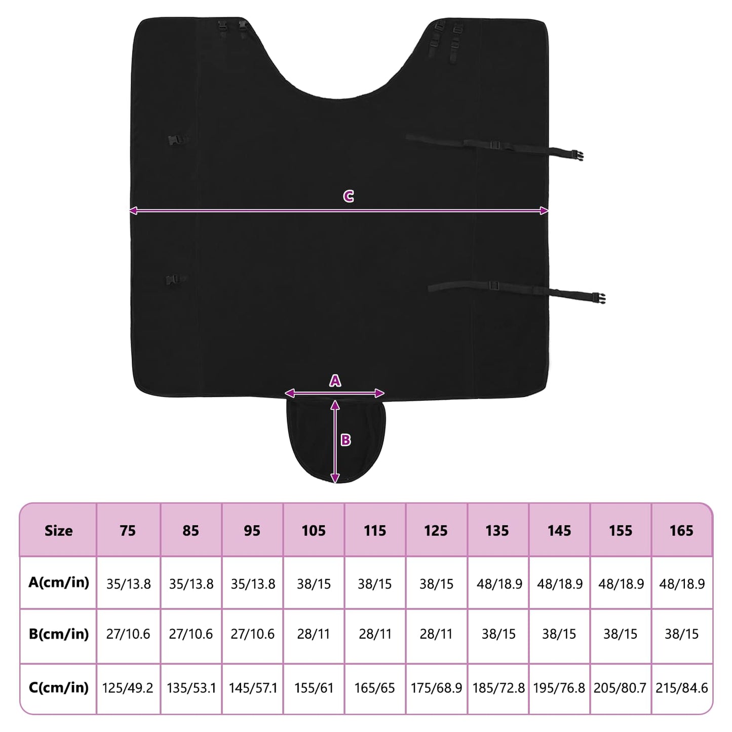 Pferdedecke Schwarz 145 cm Polyester-Fleece
