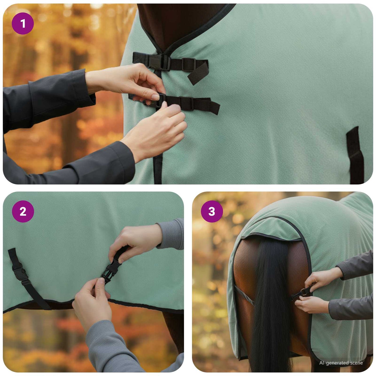 Pferdedecke Sondergrün 115 cm Polyester-Fleece