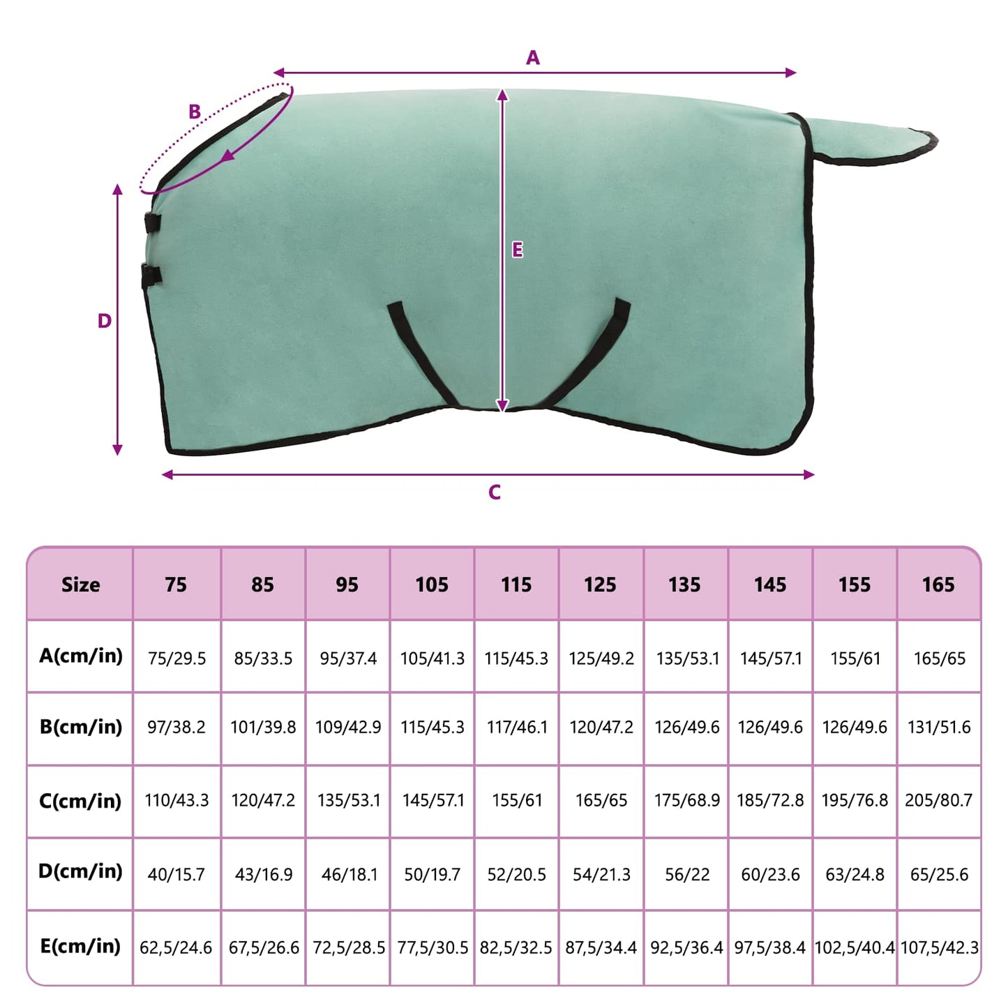 Pferdedecke Sondergrün 115 cm Polyester-Fleece