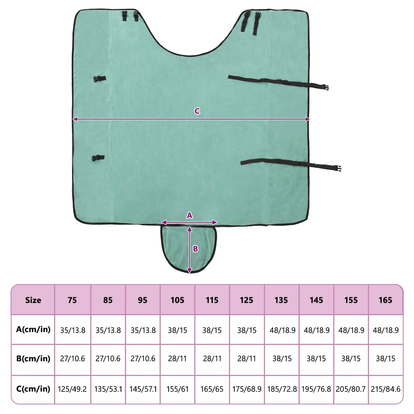 Pferdedecke Sondergrün 135 cm Polyester-Fleece