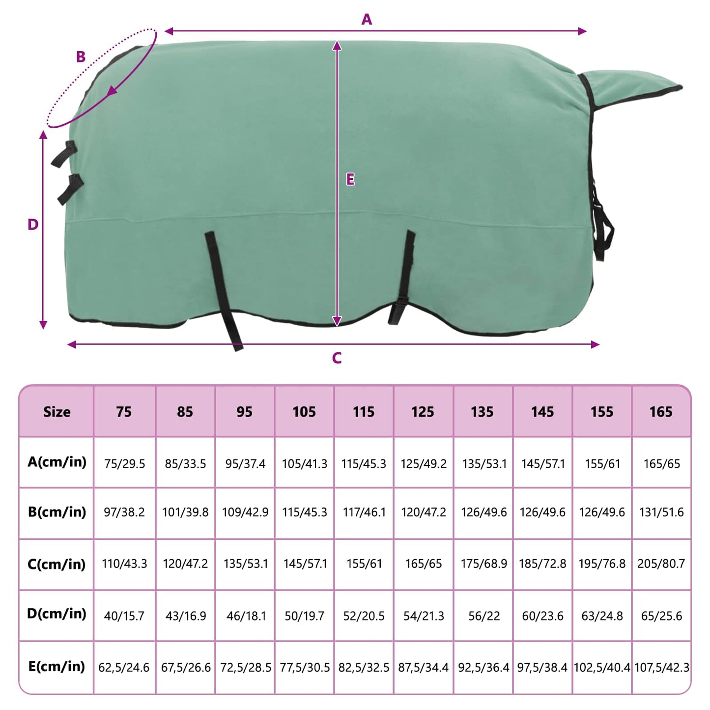 Pferdedecke Sondergrün 145 cm Polyester-Fleece