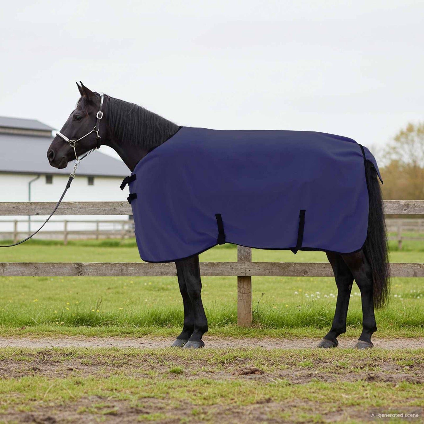 Pferdedecke Marineblau 85 cm Polyester-Fleece